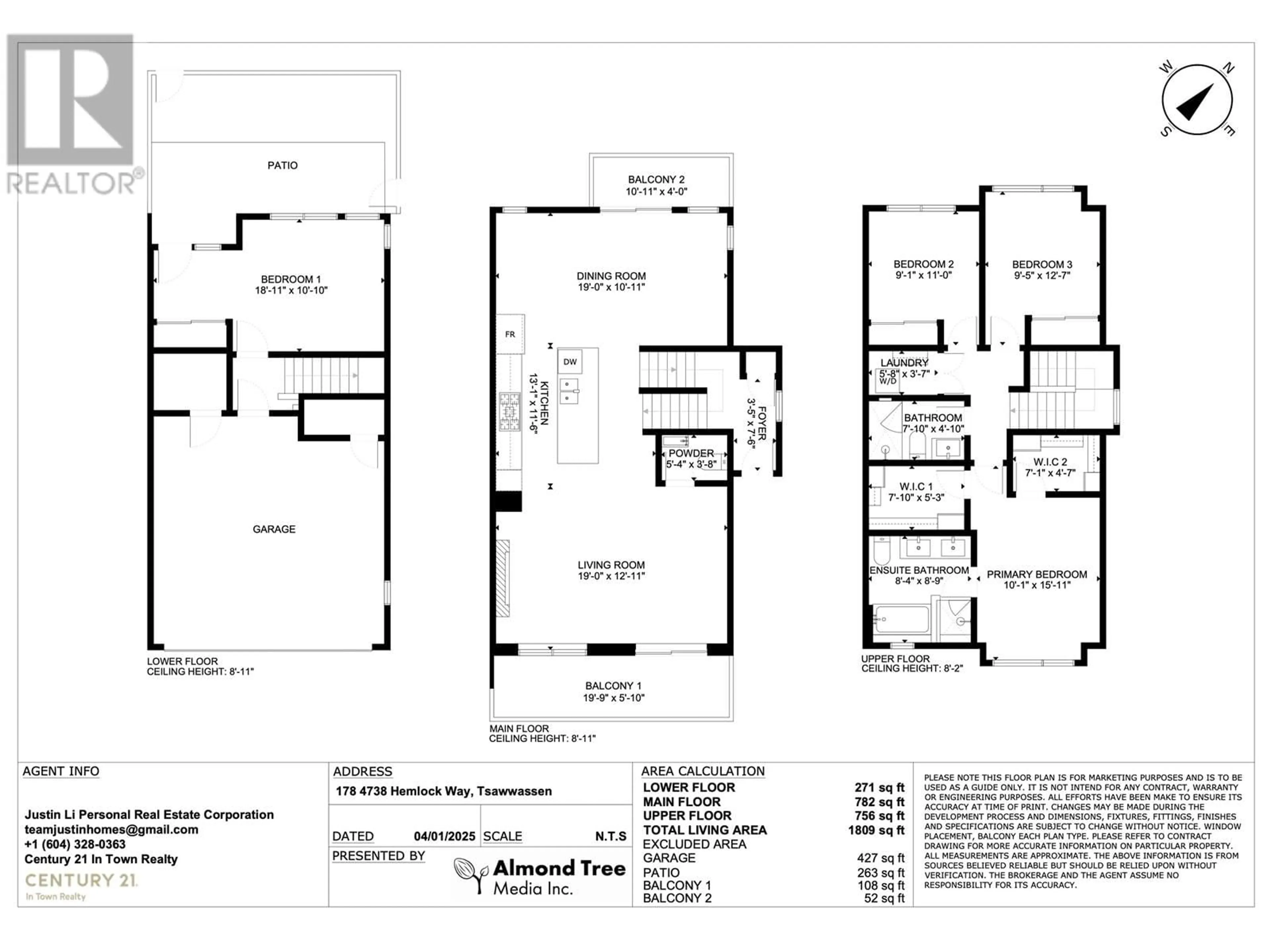 Floor plan for 178 4738 HEMLOCK WAY, Tsawwassen British Columbia V4M0E3