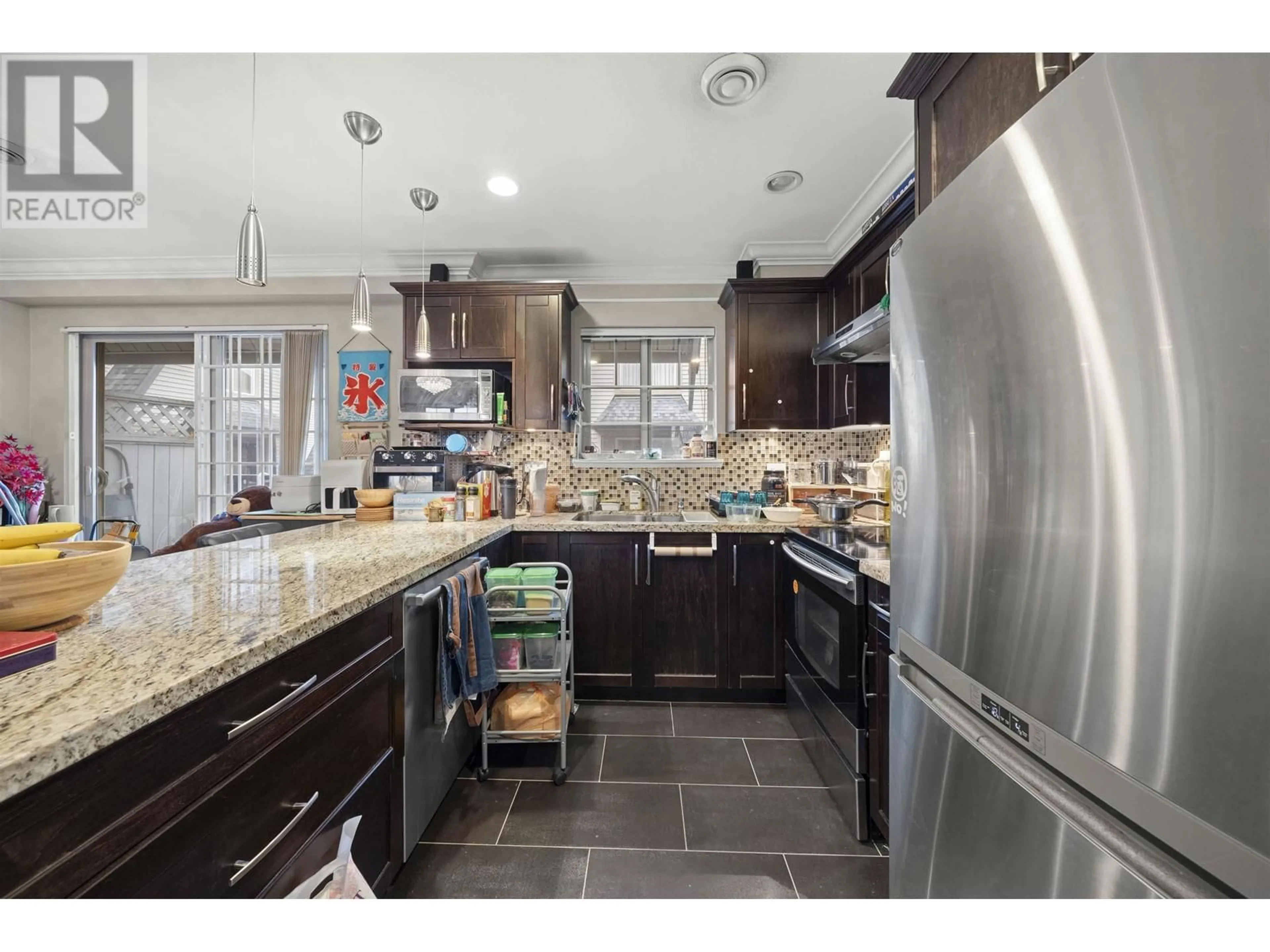 Contemporary kitchen, ceramic/tile floor for 6 7840 GARDEN CITY ROAD, Richmond British Columbia V6Y2N6