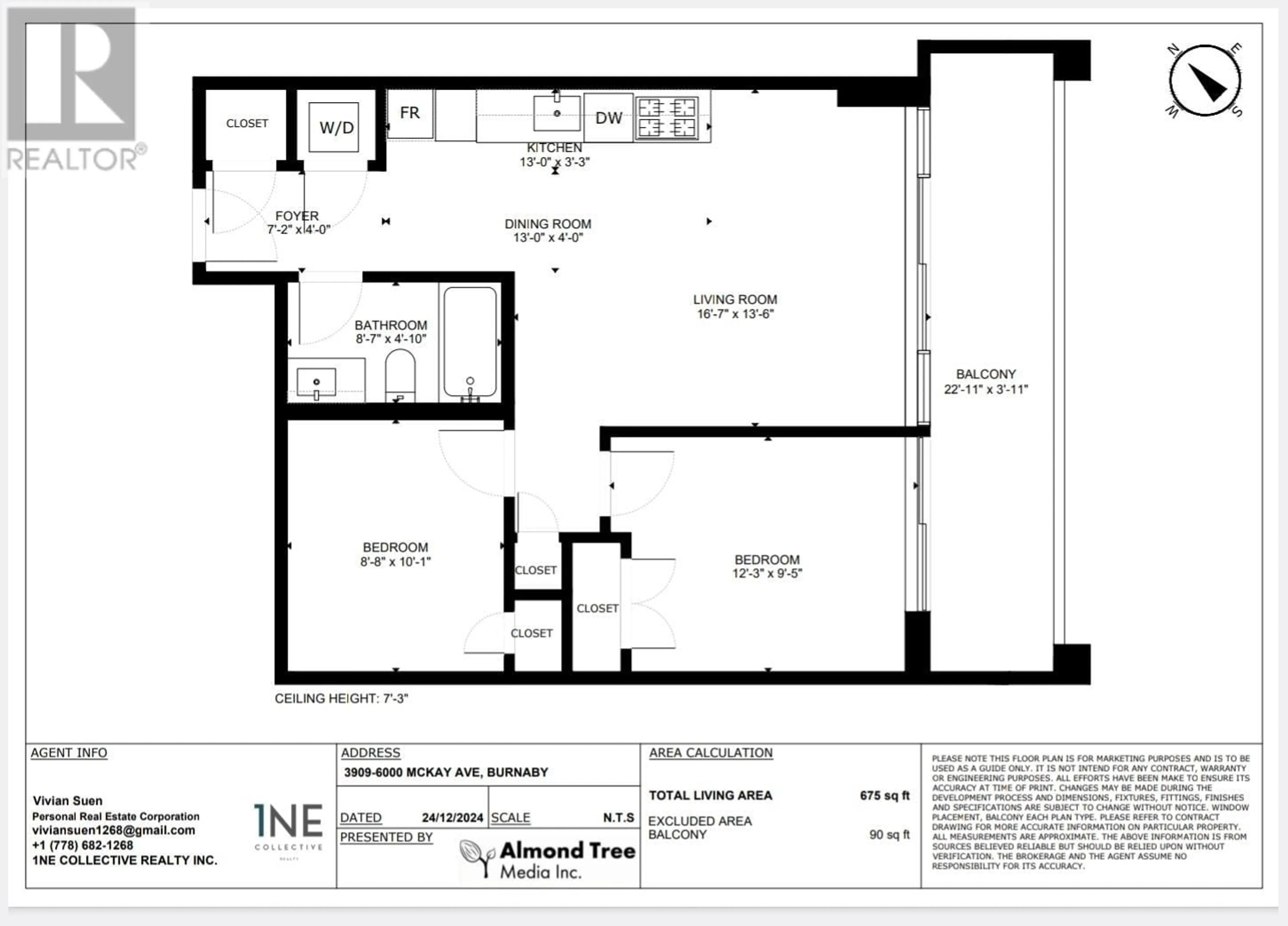 Floor plan for 3909 6000 MCKAY AVENUE, Burnaby British Columbia V5H0K2