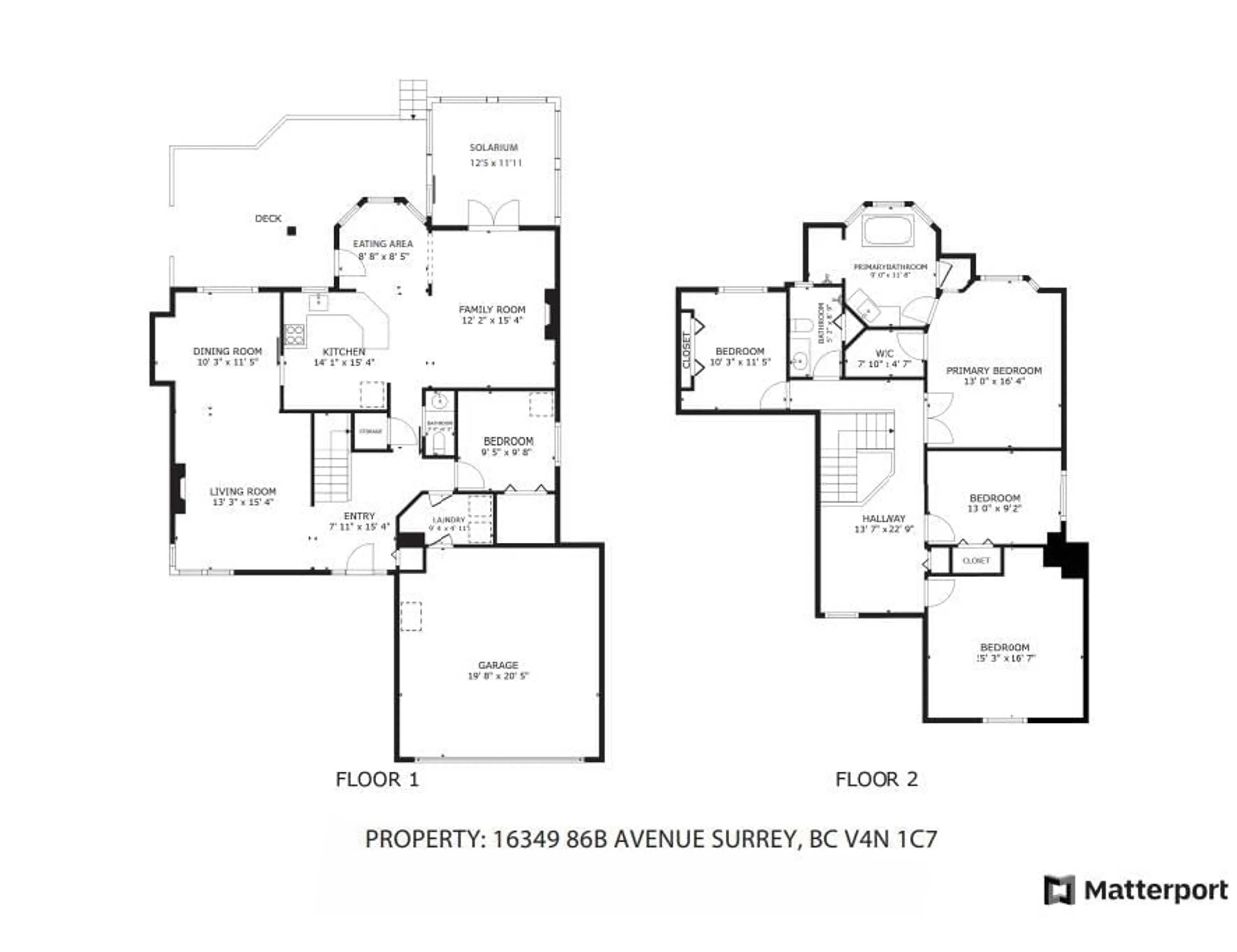 Floor plan for 16349 86B AVENUE, Surrey British Columbia V4N1C7