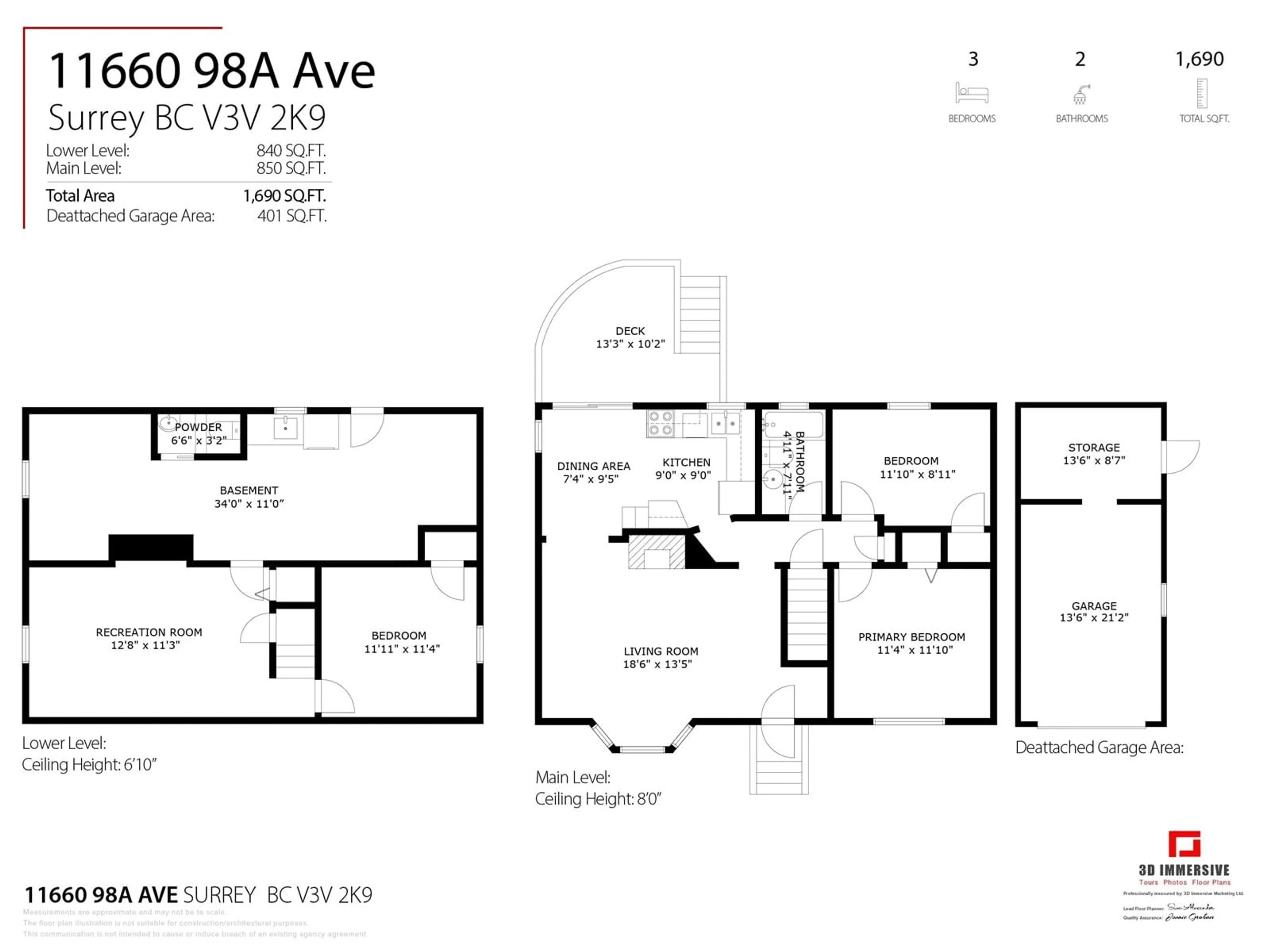 Floor plan for 11660 98A AVENUE, Surrey British Columbia V3V2K9