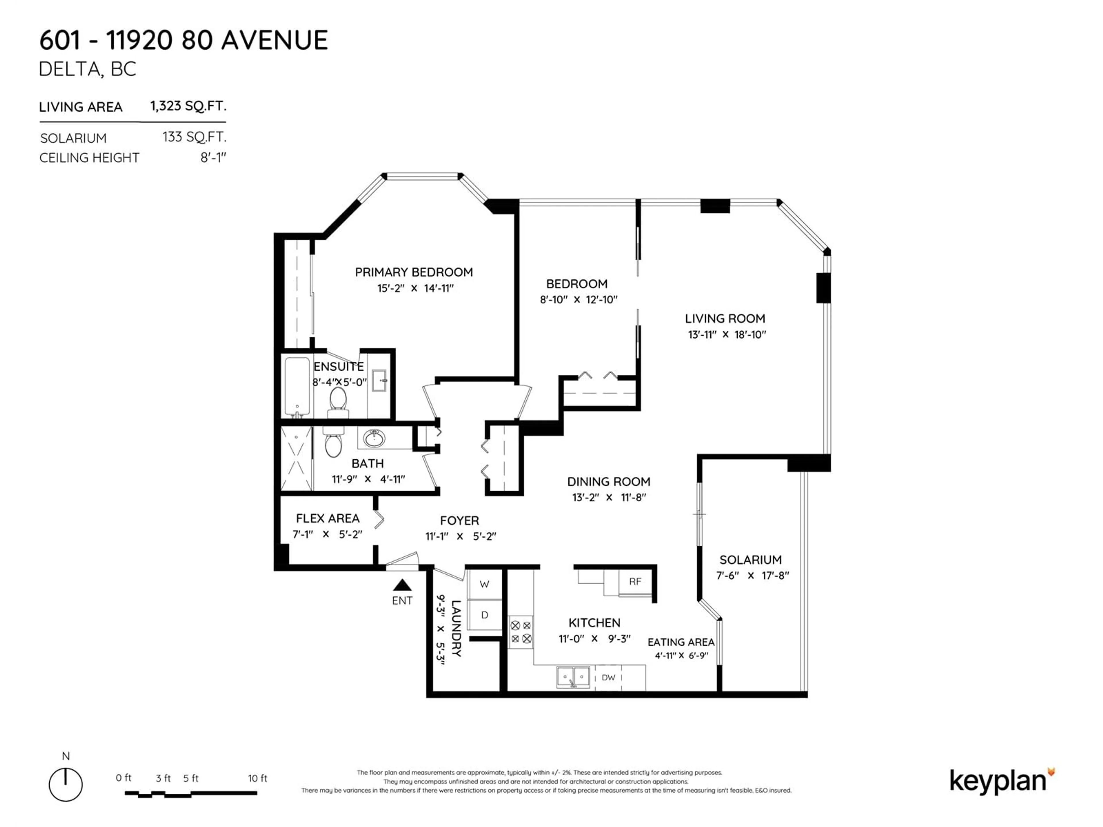 Floor plan for 601 11920 80 AVENUE, Delta British Columbia V4C8E8