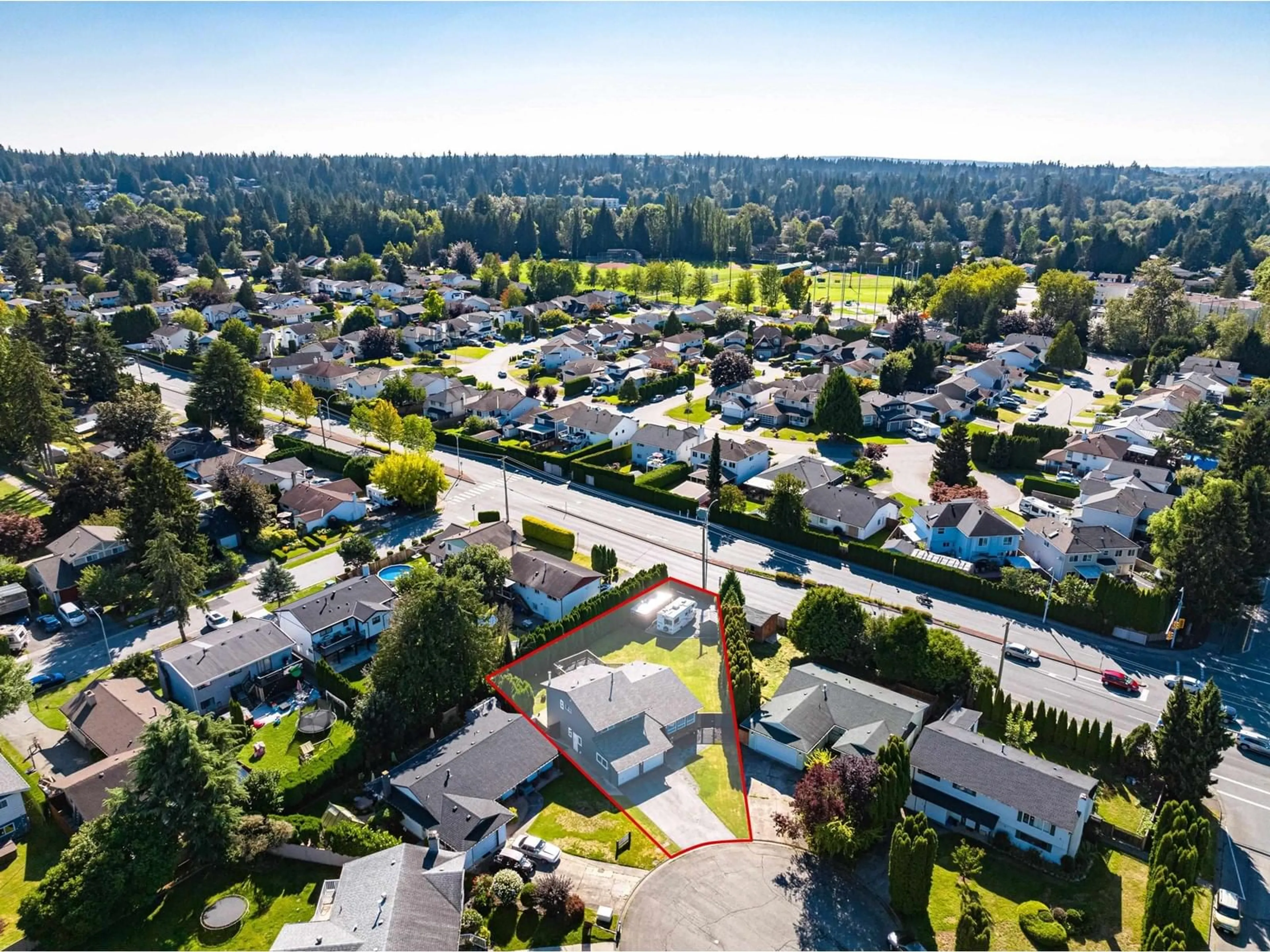 A pic from outside/outdoor area/front of a property/back of a property/a pic from drone, street for 5125 208A STREET, Langley British Columbia V3A7L9