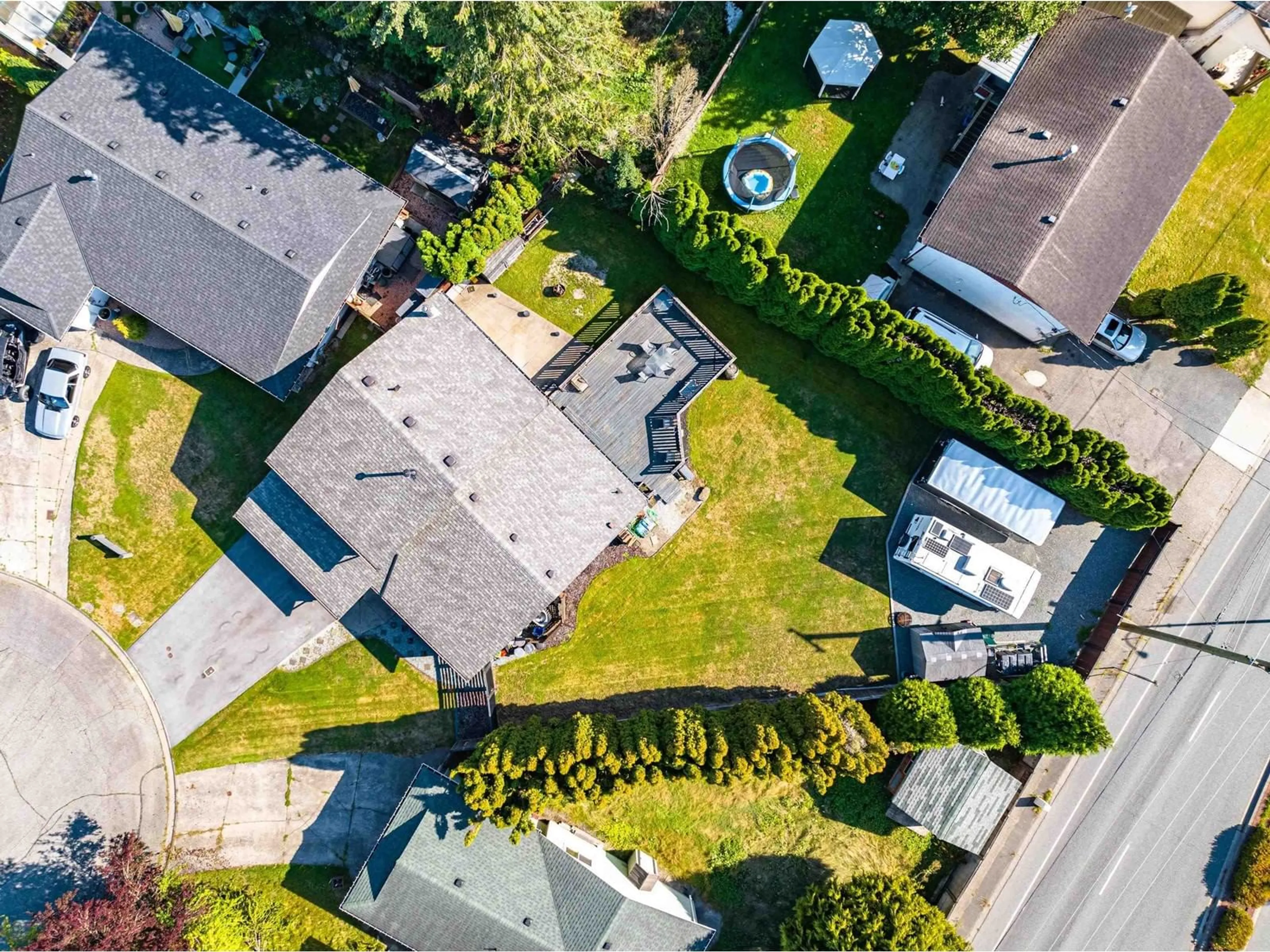 A pic from outside/outdoor area/front of a property/back of a property/a pic from drone, street for 5125 208A STREET, Langley British Columbia V3A7L9