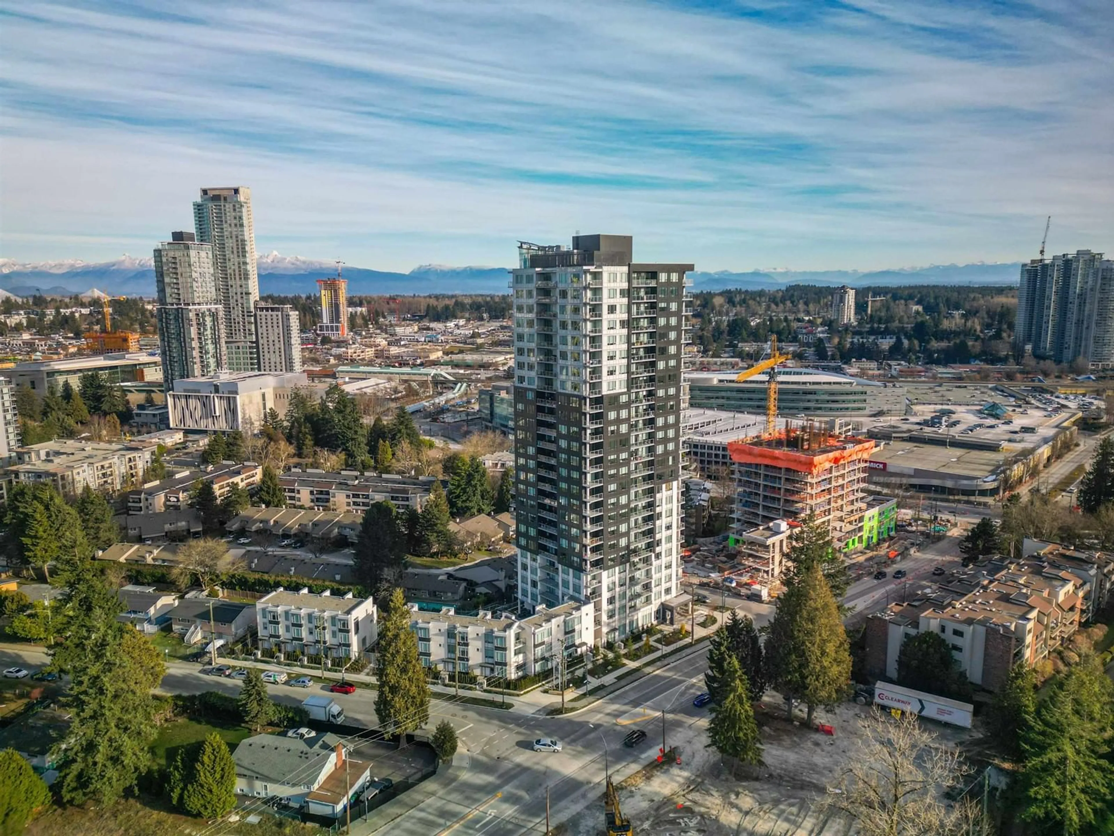 A pic from outside/outdoor area/front of a property/back of a property/a pic from drone, city buildings view from balcony for 302 13359 OLD YALE ROAD, Surrey British Columbia V3T0S4