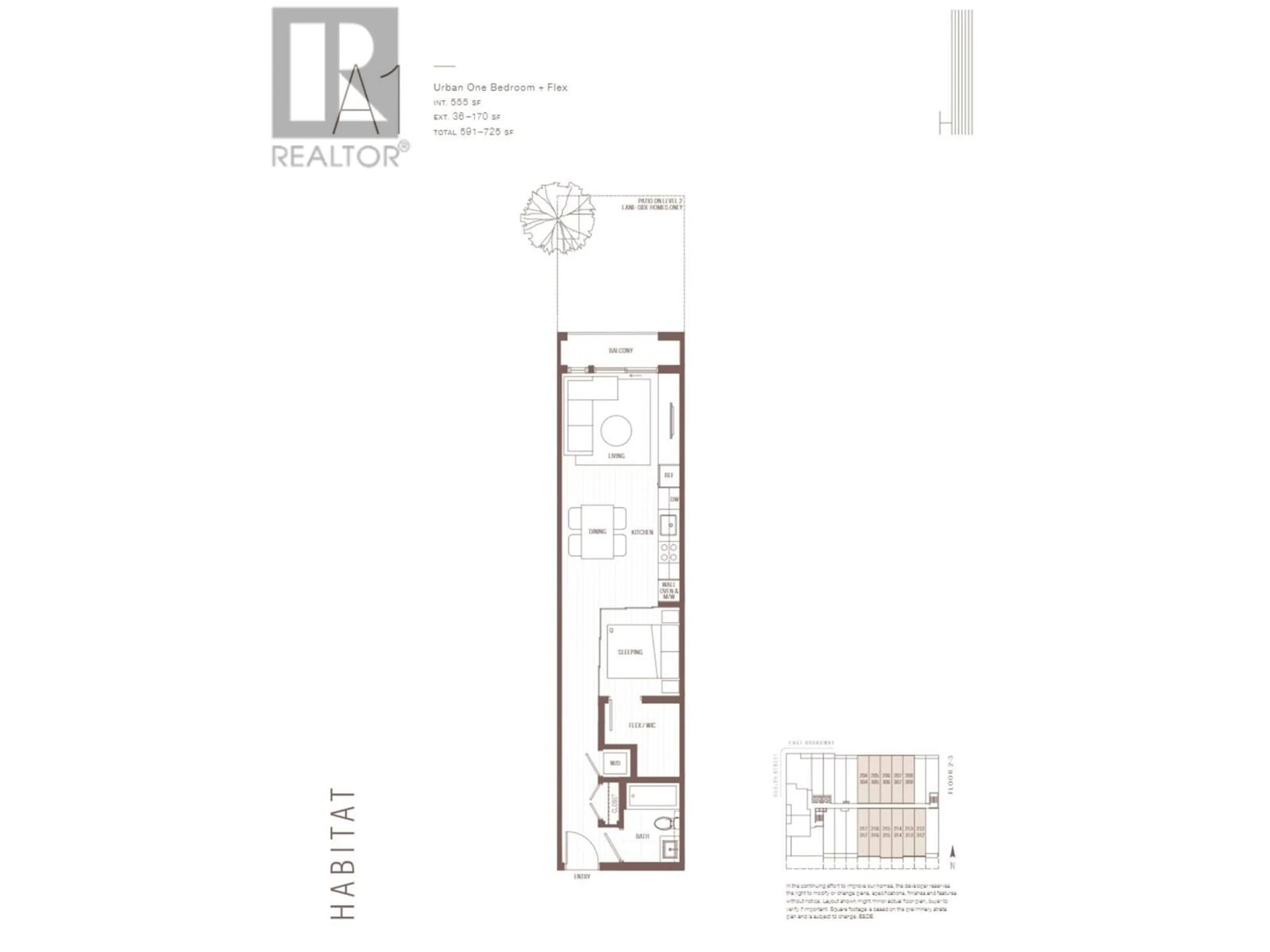 Floor plan for 206 2520 GUELPH STREET, Vancouver British Columbia V5T0K7