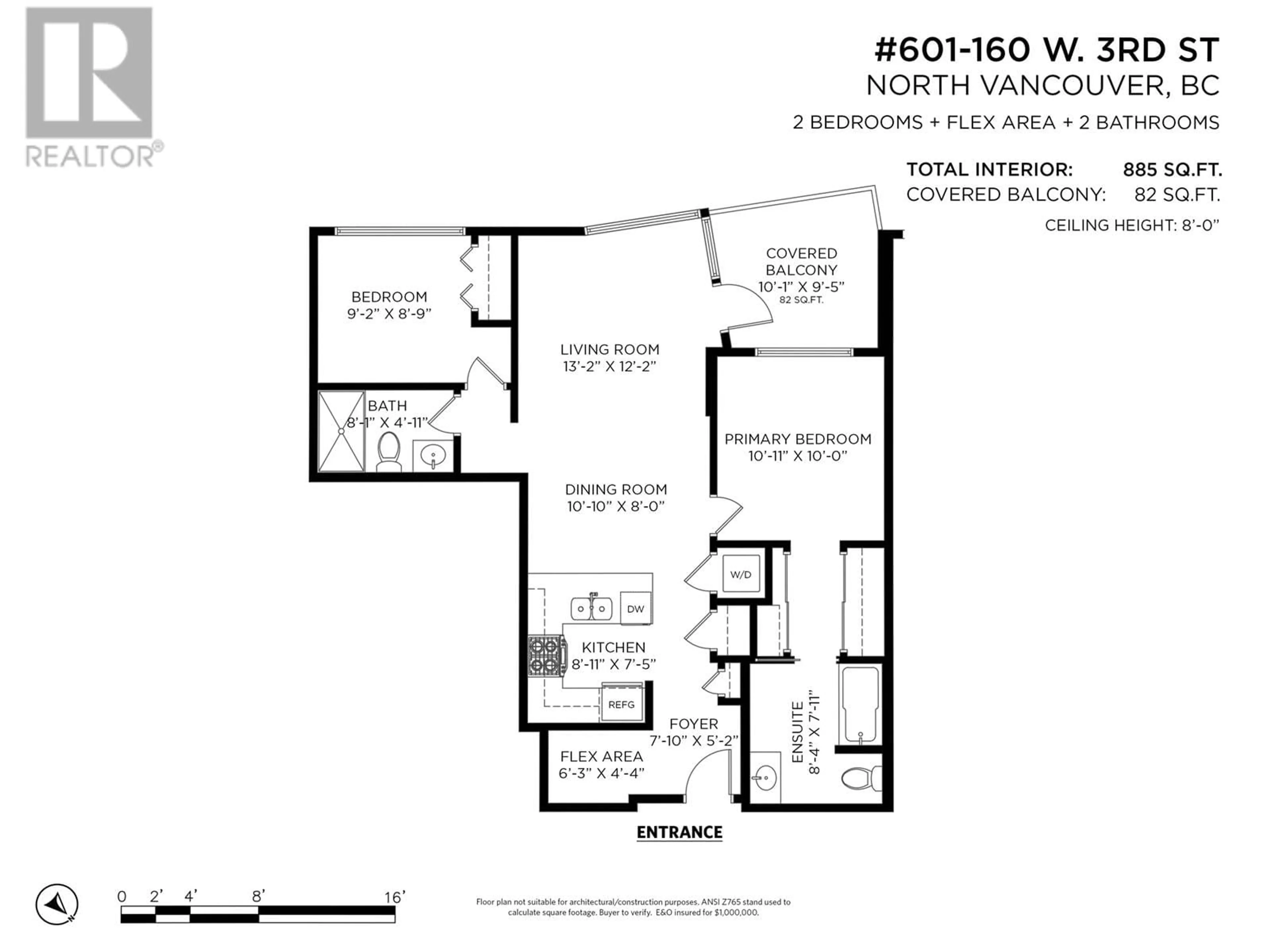 Floor plan for 601 160 W 3RD STREET, North Vancouver British Columbia V7M0A9