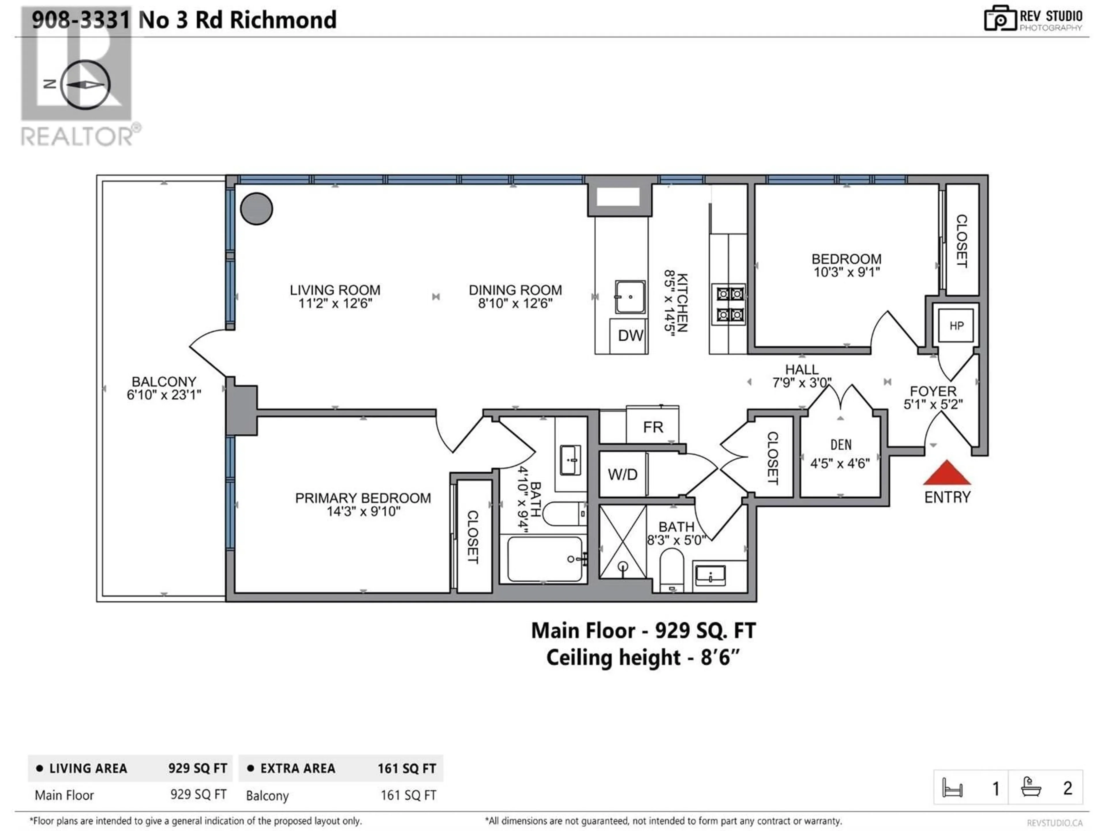 Floor plan for 908 3331 NO. 3 ROAD, Richmond British Columbia V6X2B6