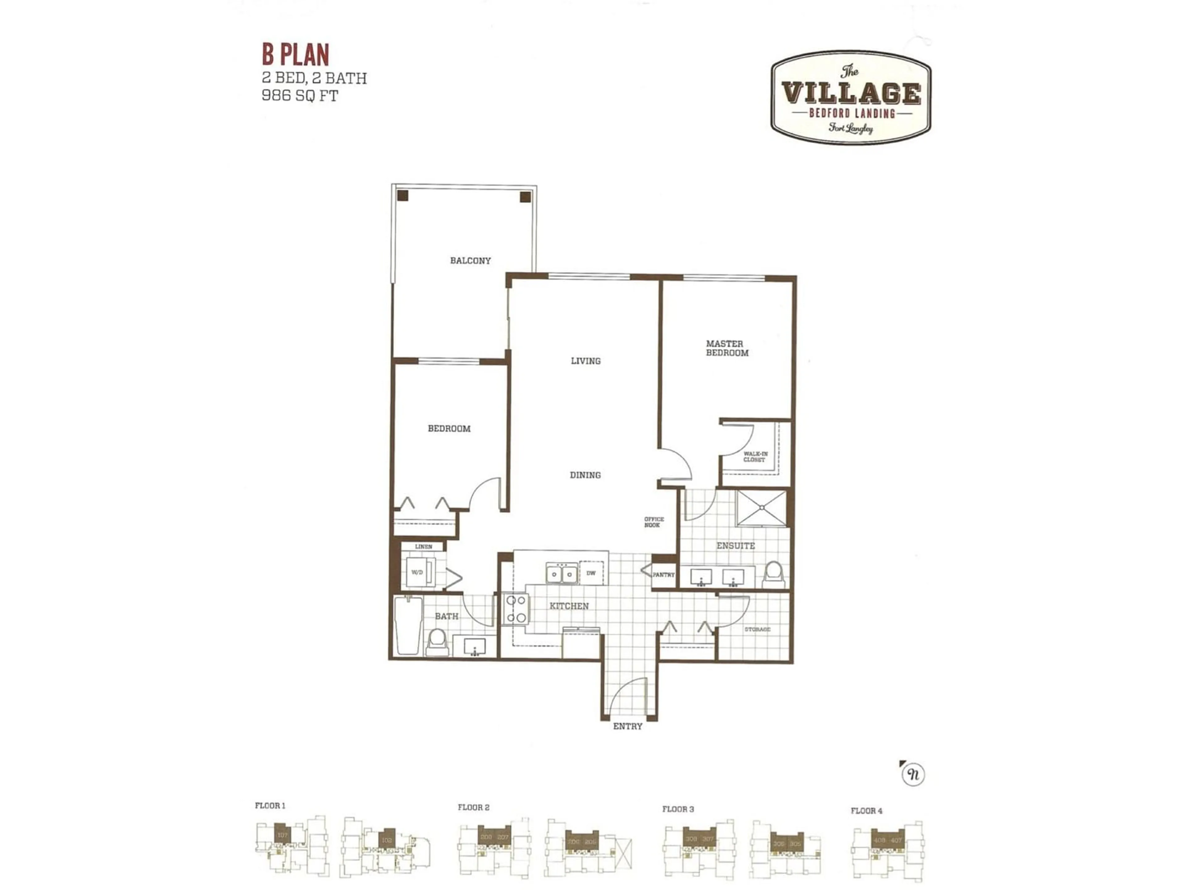 Floor plan for 208 23255 BILLY BROWN ROAD, Langley British Columbia V1M0C8