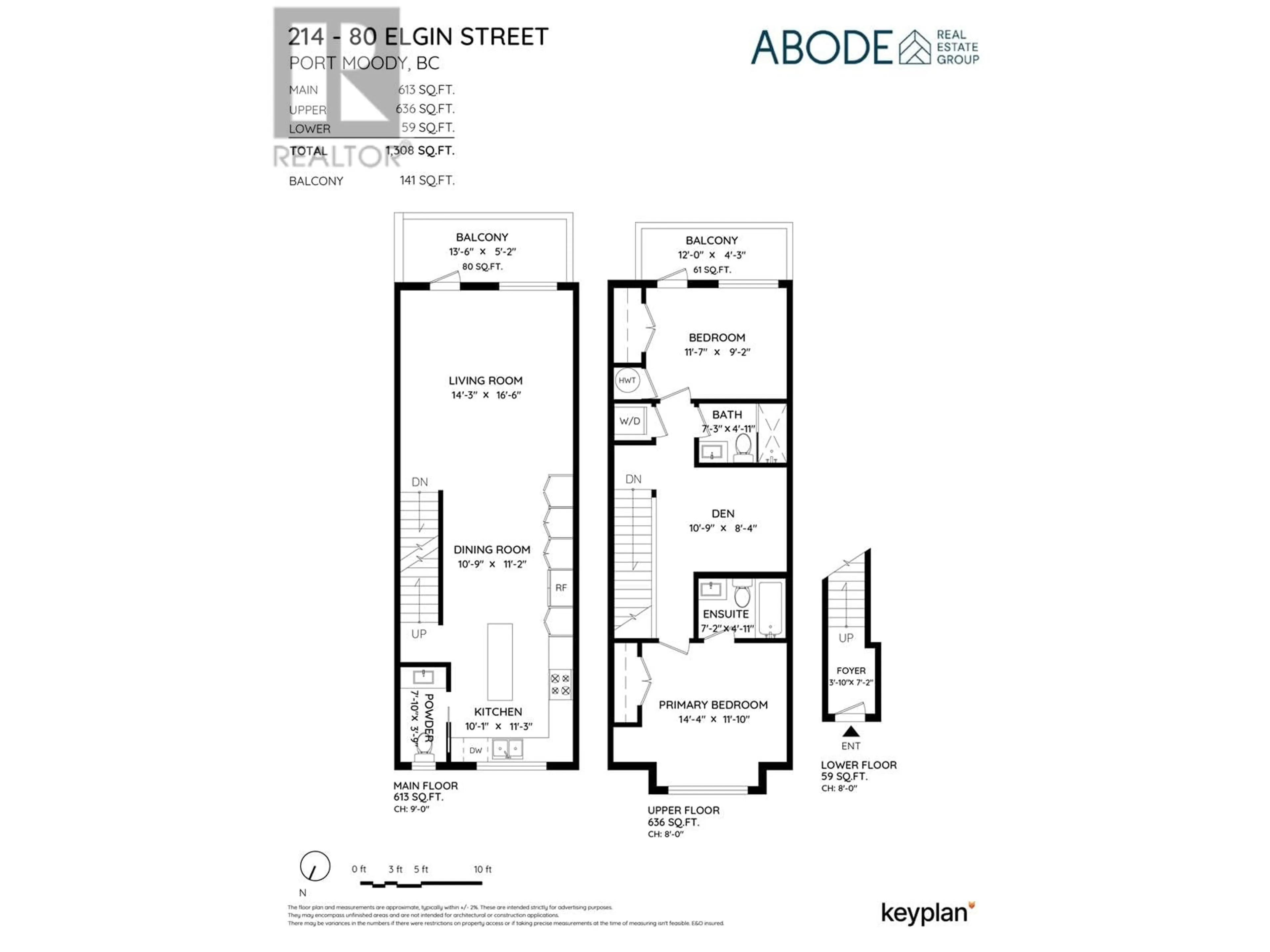 Floor plan for 214 80 ELGIN STREET, Port Moody British Columbia V3H0M6