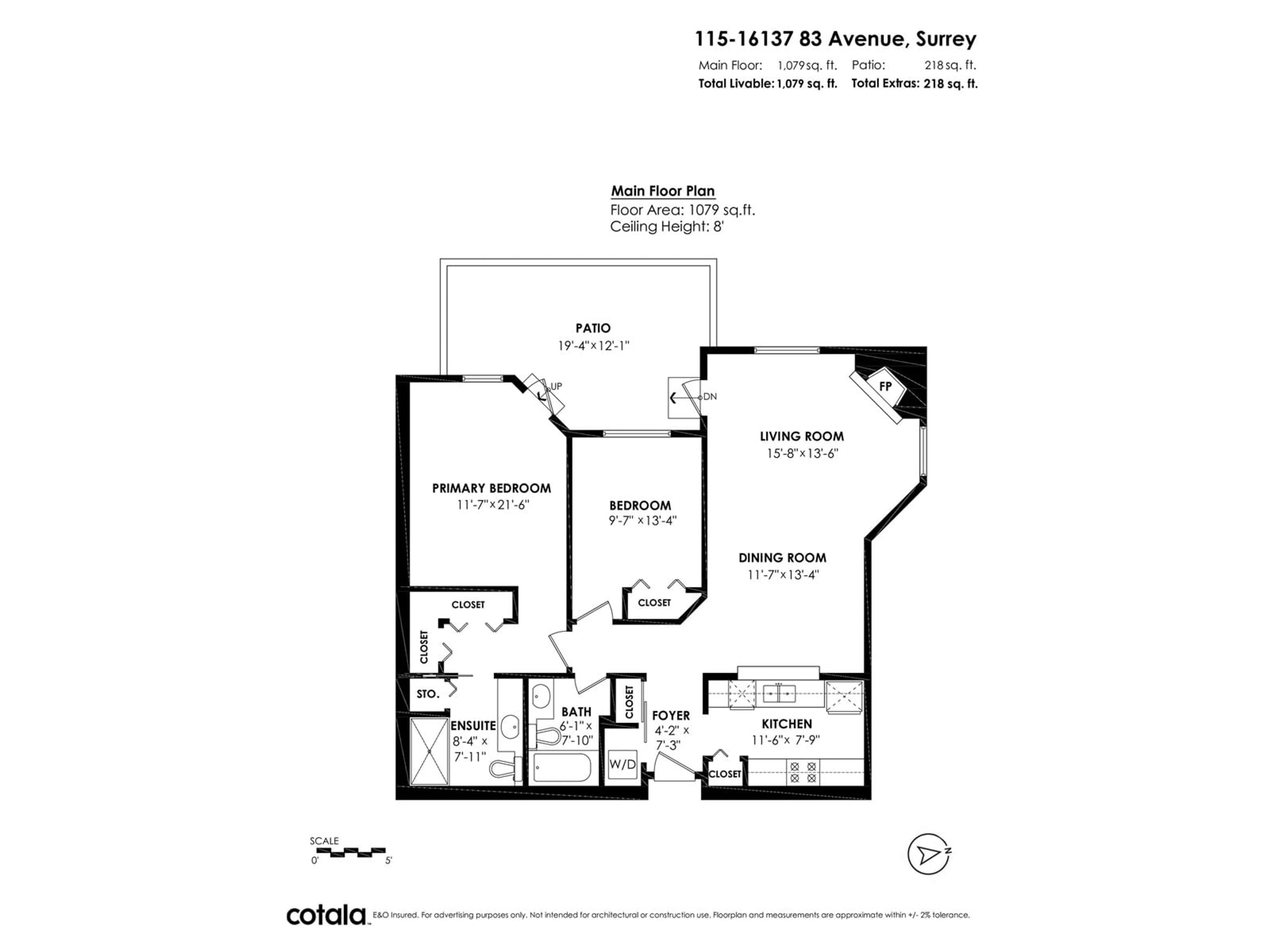 Floor plan for 115 16137 83 AVENUE, Surrey British Columbia V4N0N1