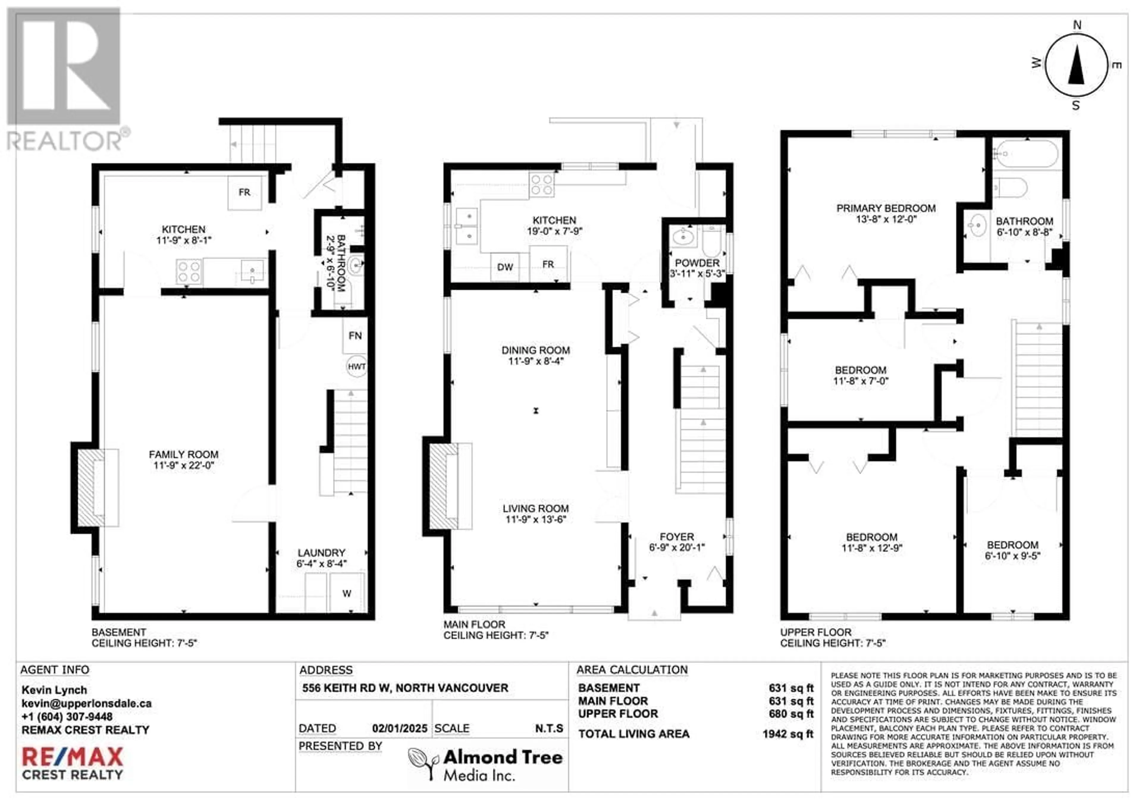 Floor plan for 556 W KEITH ROAD, North Vancouver British Columbia V7M1M4