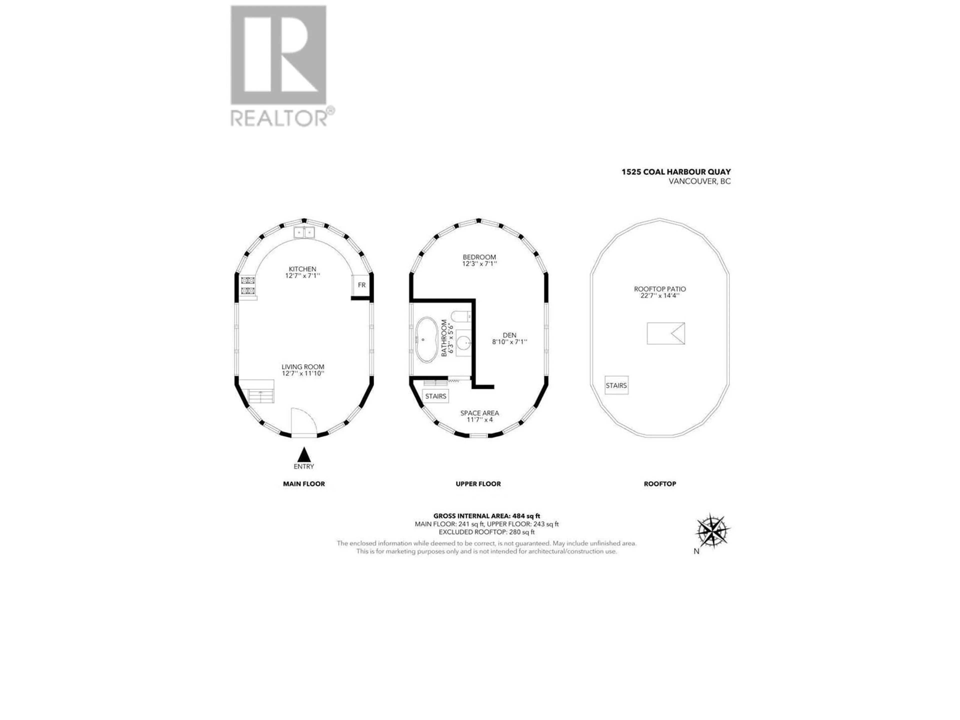 Floor plan for B17 1525 COAL HARBOUR QUAY, Vancouver British Columbia V6G3E7