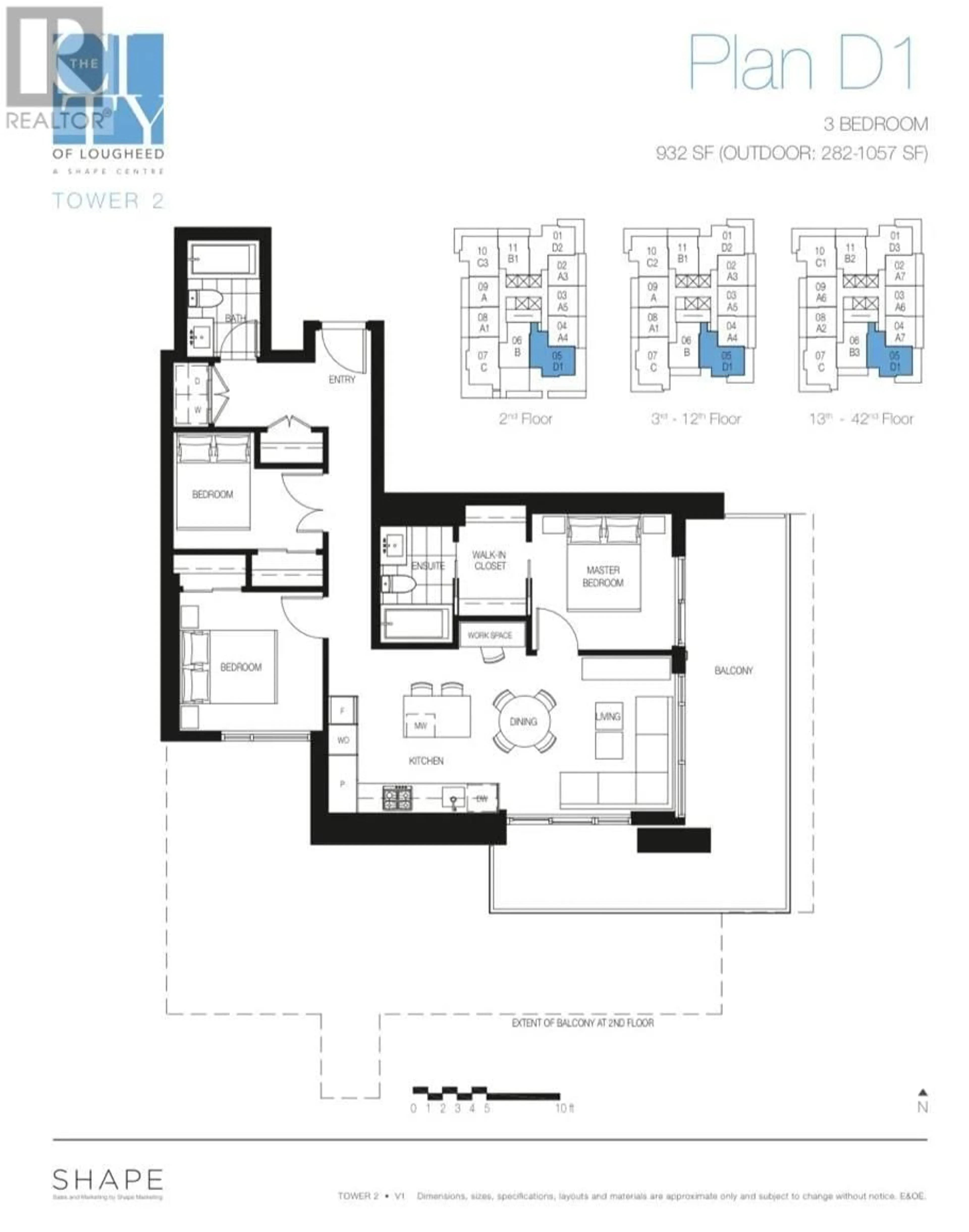 Floor plan for 605 3833 EVERGREEN PLACE, Burnaby British Columbia V3J0M2