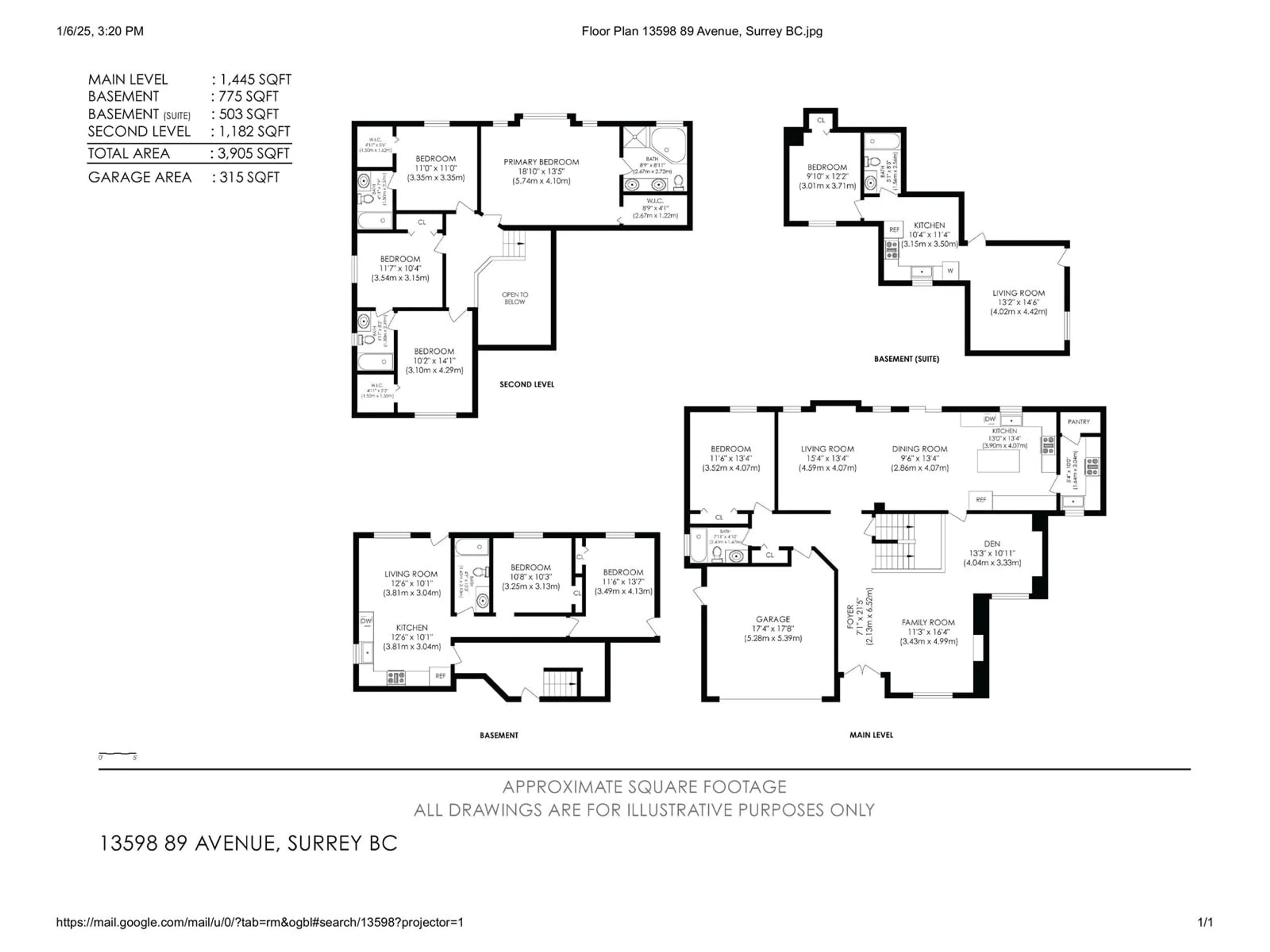 Floor plan for 13598 89 AVENUE, Surrey British Columbia V3V8A6