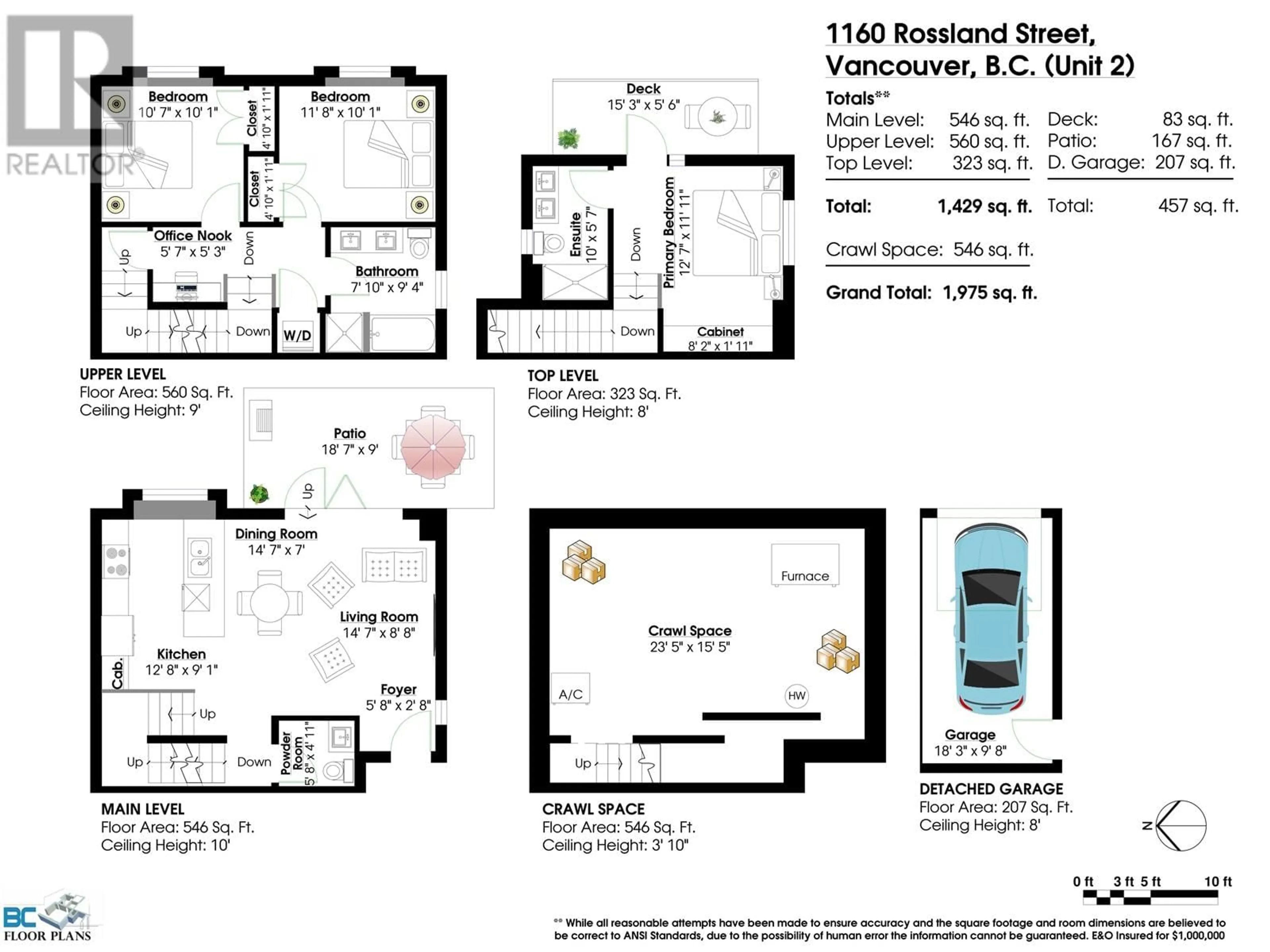 Floor plan for 2 1160 ROSSLAND STREET, Vancouver British Columbia V5K4A1