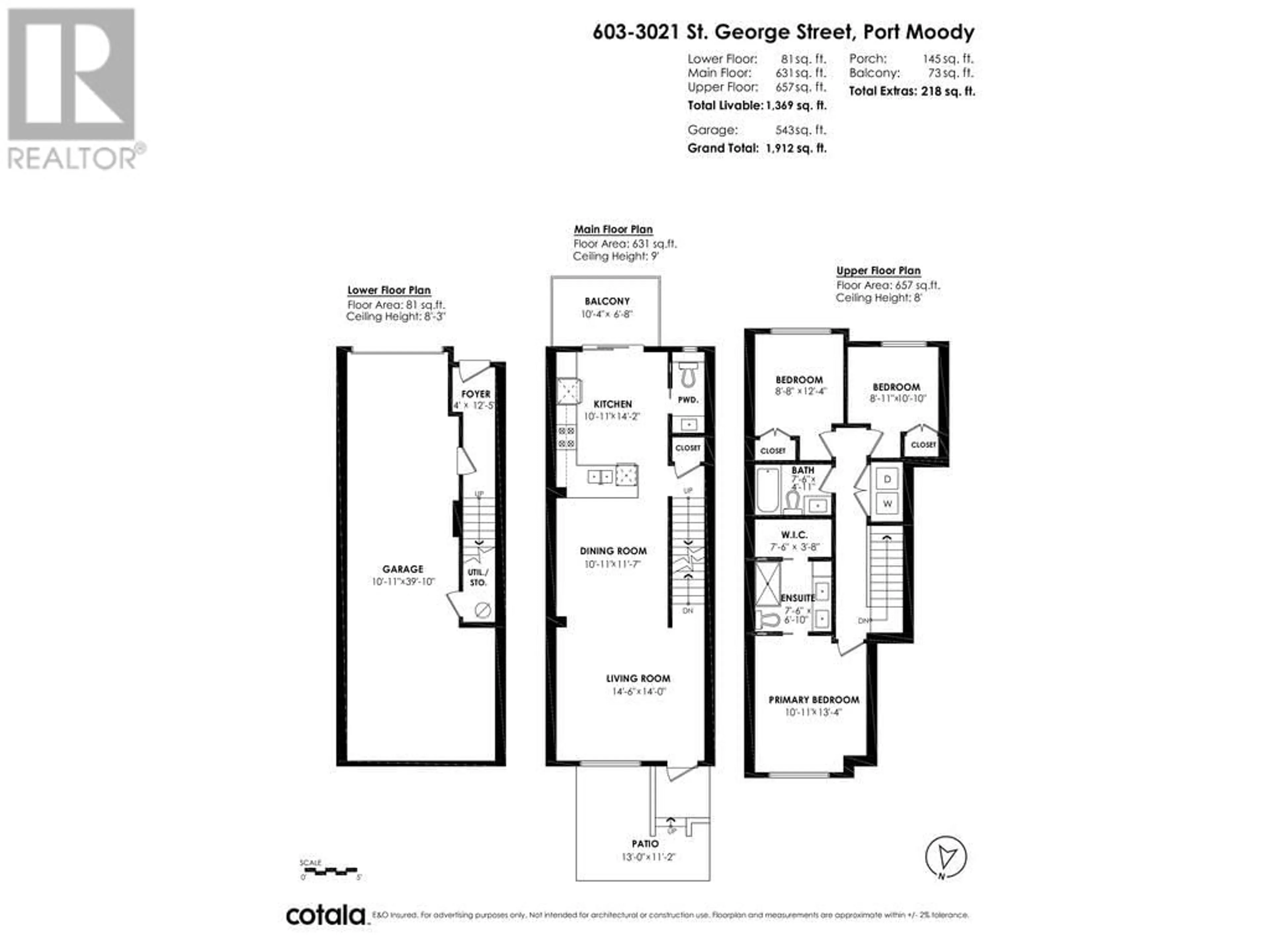 Floor plan for 603 3021 ST GEORGE STREET, Port Moody British Columbia V3H0K3