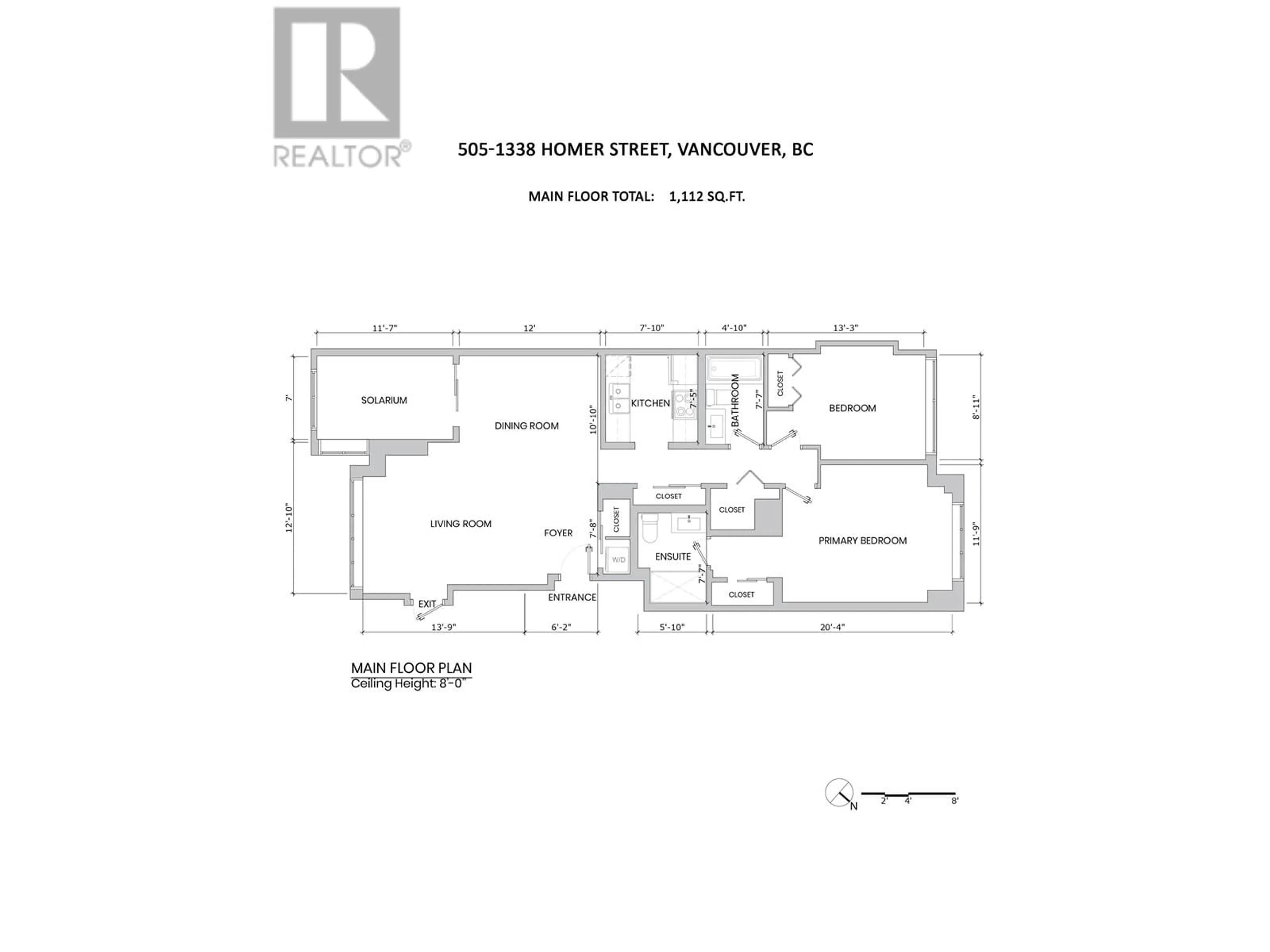 Floor plan for 505 1338 HOMER STREET, Vancouver British Columbia V6B6A7