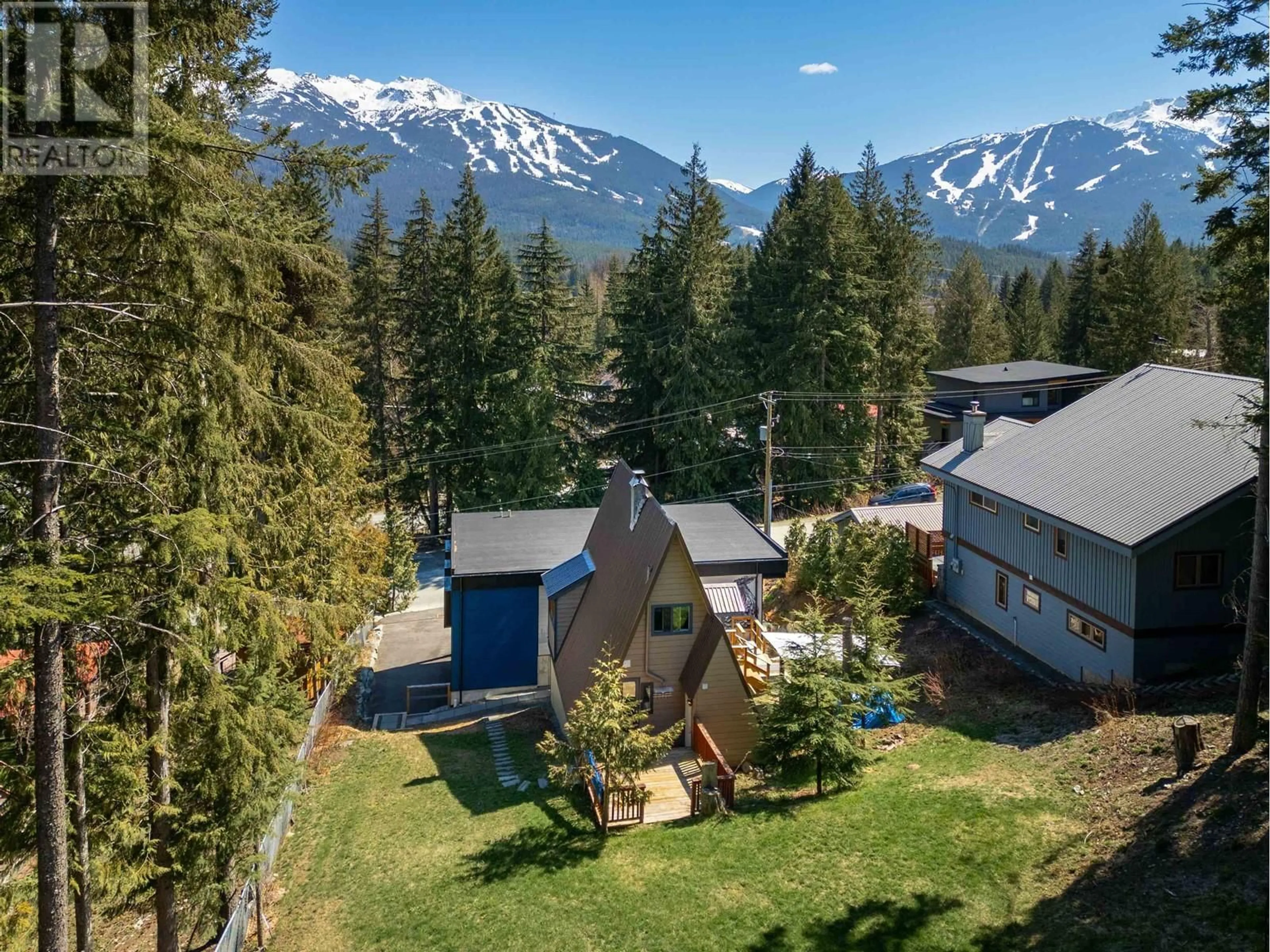 A pic from outside/outdoor area/front of a property/back of a property/a pic from drone, mountain view for 8409 MATTERHORN DRIVE, Whistler British Columbia V8E0G1