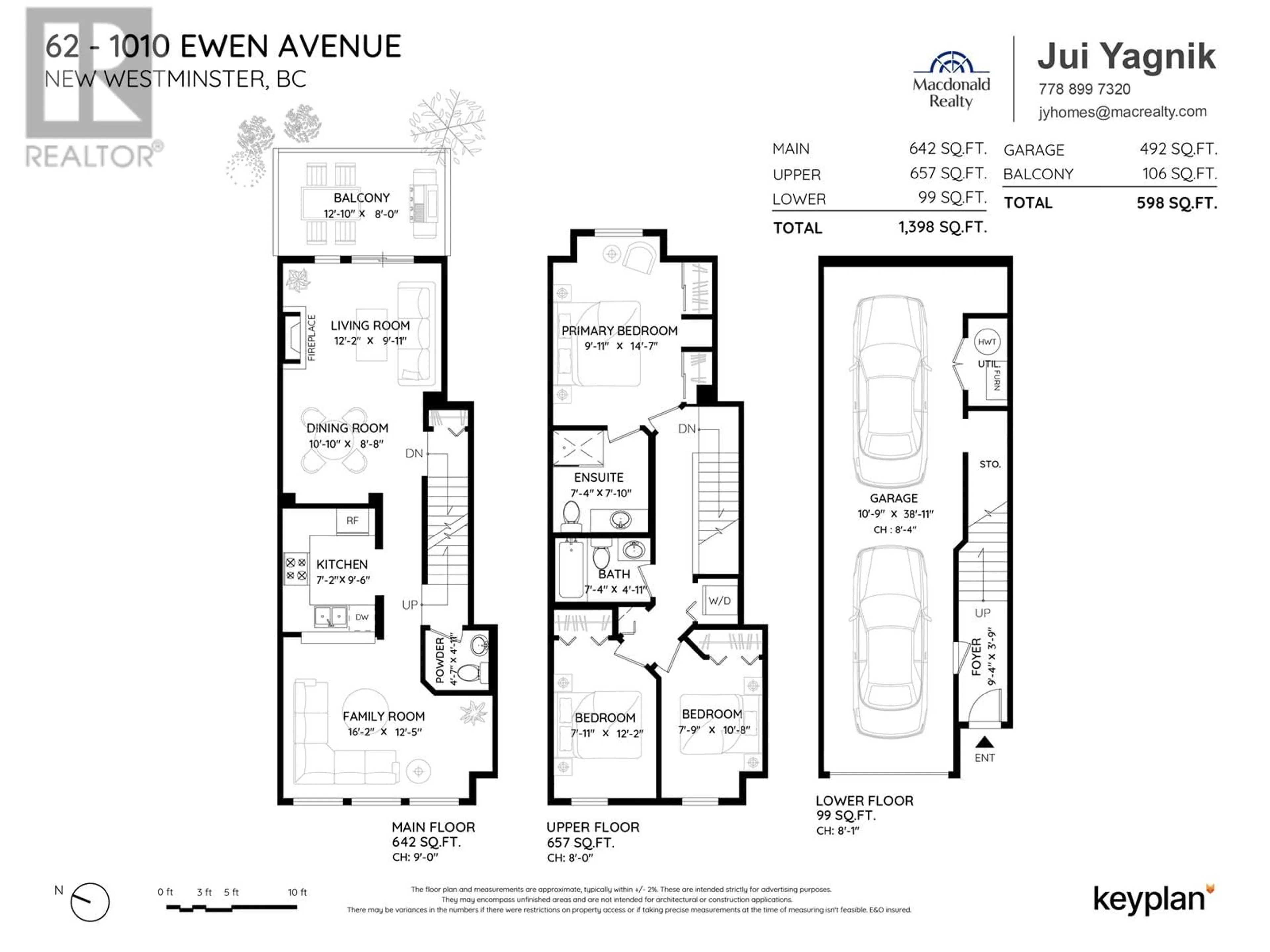 Floor plan for 62 1010 EWEN AVENUE, New Westminster British Columbia V3M5C9