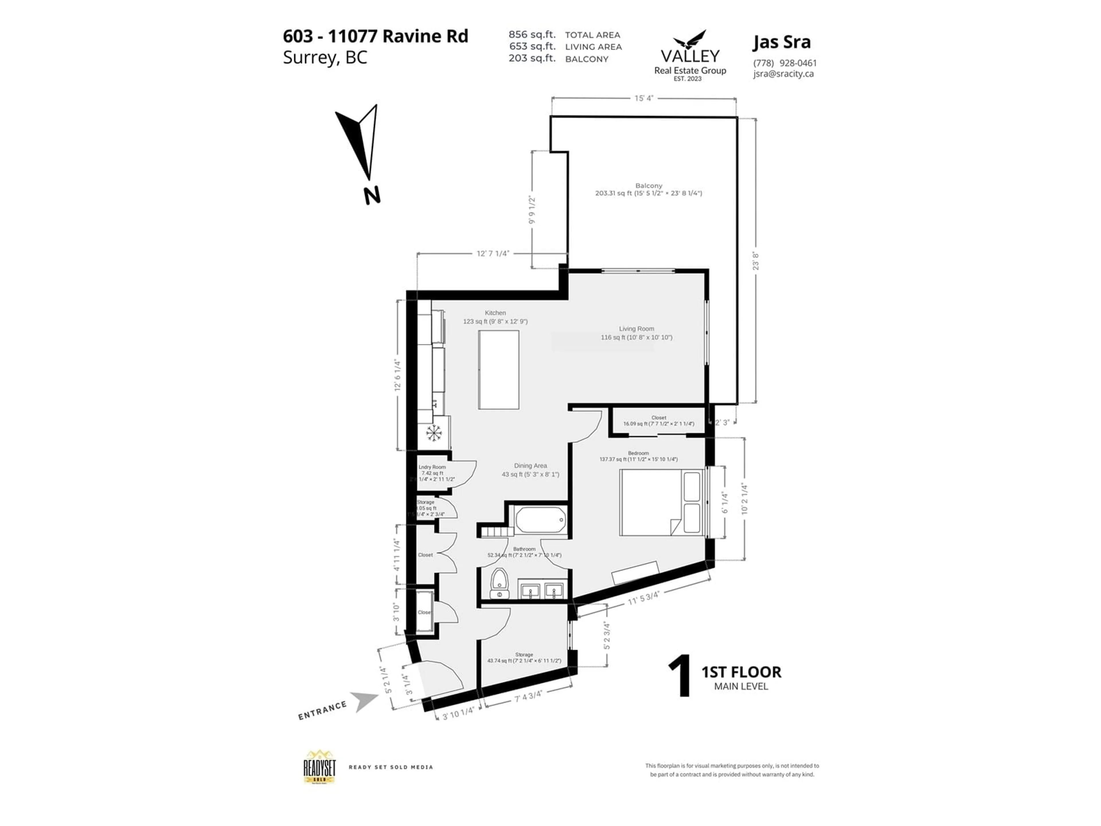 Floor plan for 603 11077 RAVINE ROAD, Surrey British Columbia V3T0R7