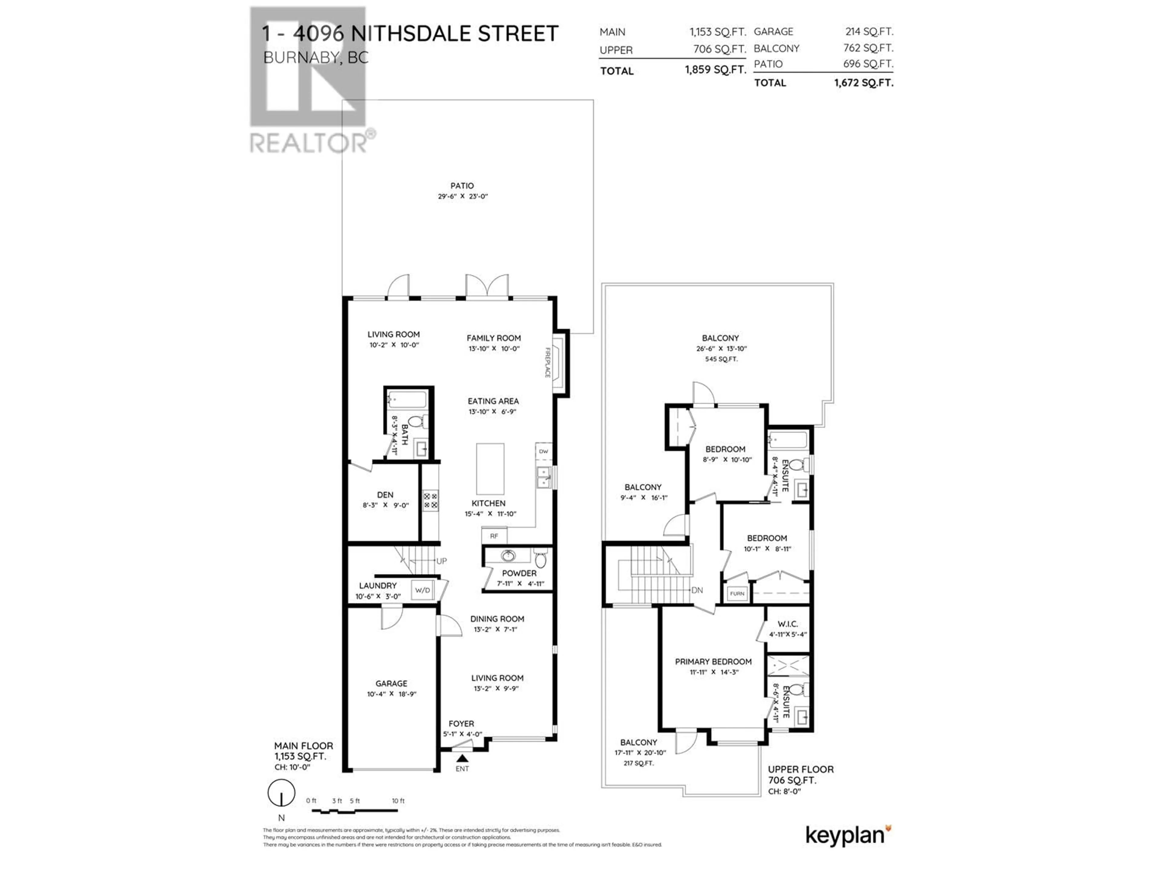 Floor plan for 1 4096 NITHSDALE STREET, Burnaby British Columbia V5G1P6