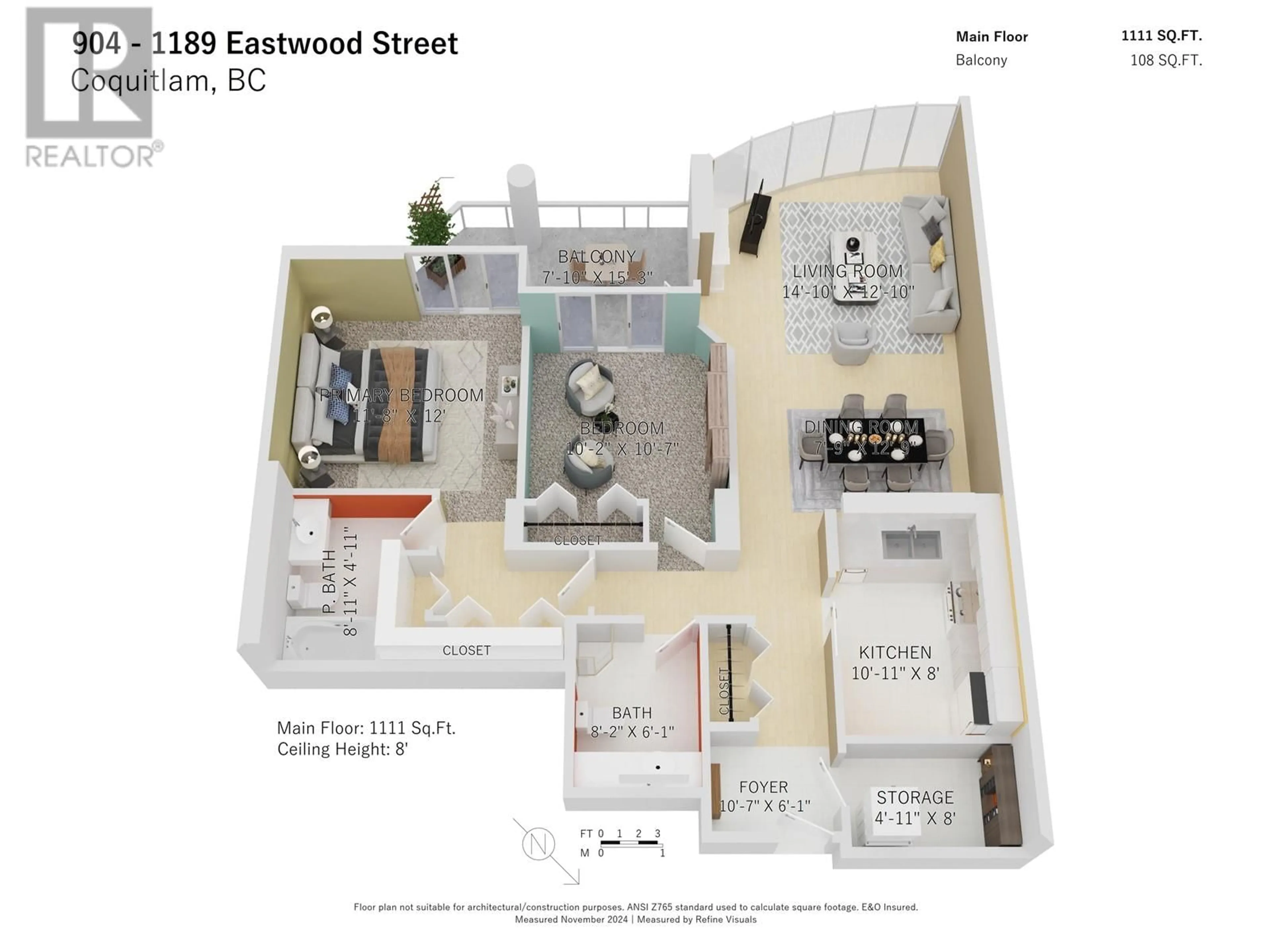 Floor plan for 904 1189 EASTWOOD STREET, Coquitlam British Columbia V3B7N5