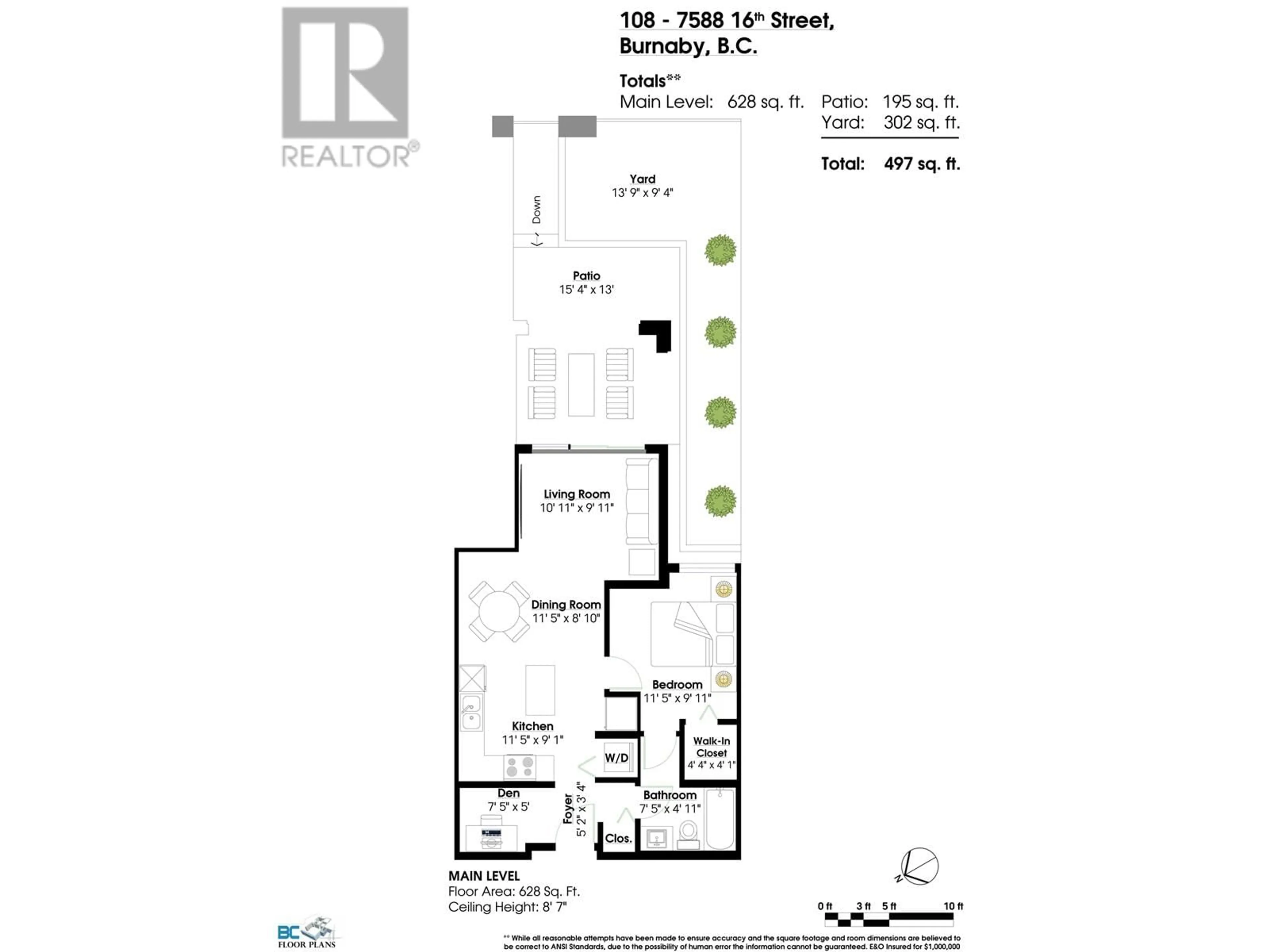 Floor plan for 108 7588 16TH STREET, Burnaby British Columbia V3N0H8