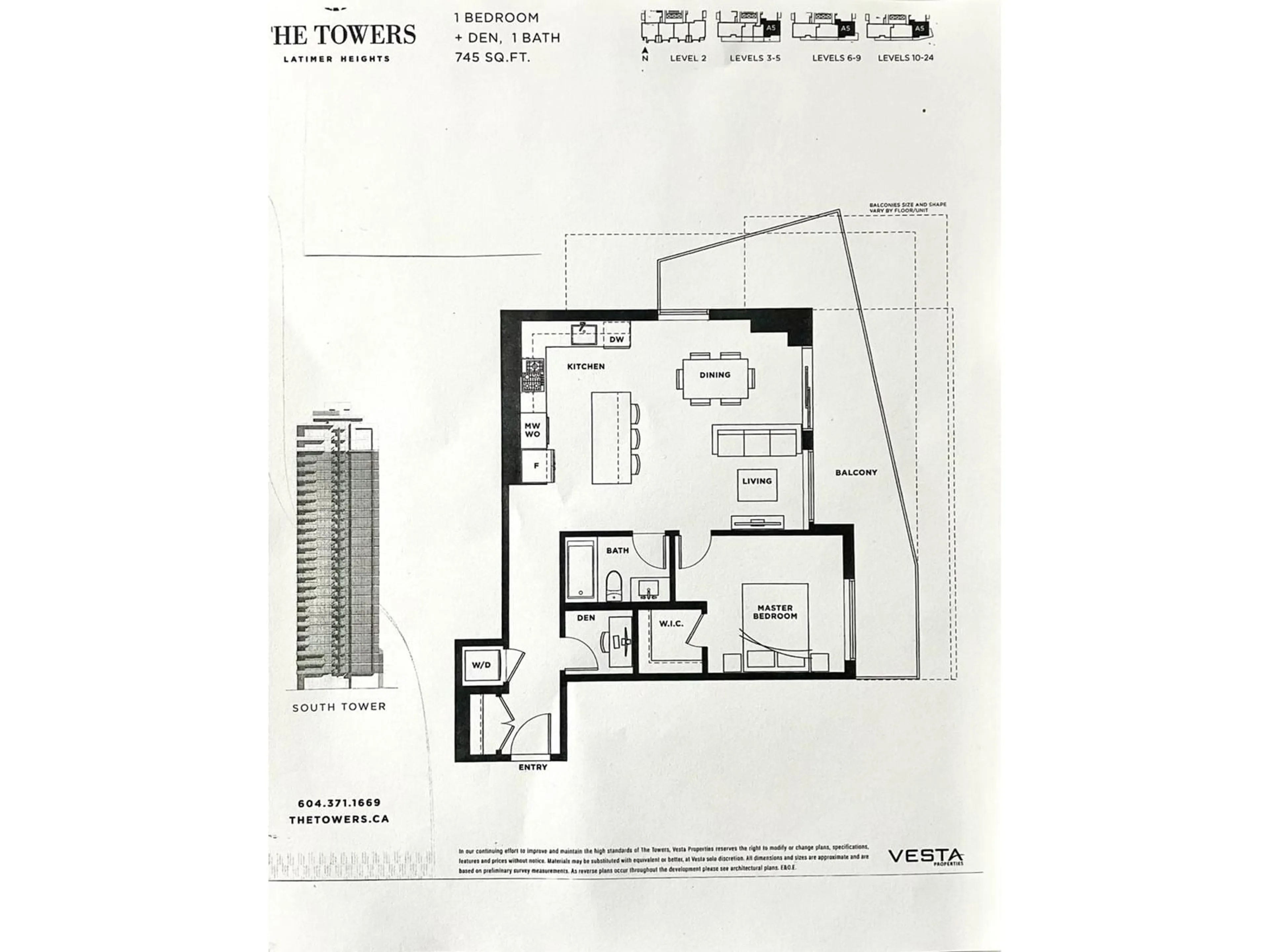 Floor plan for 1107 20065 85 AVENUE, Langley British Columbia V2V3Y4