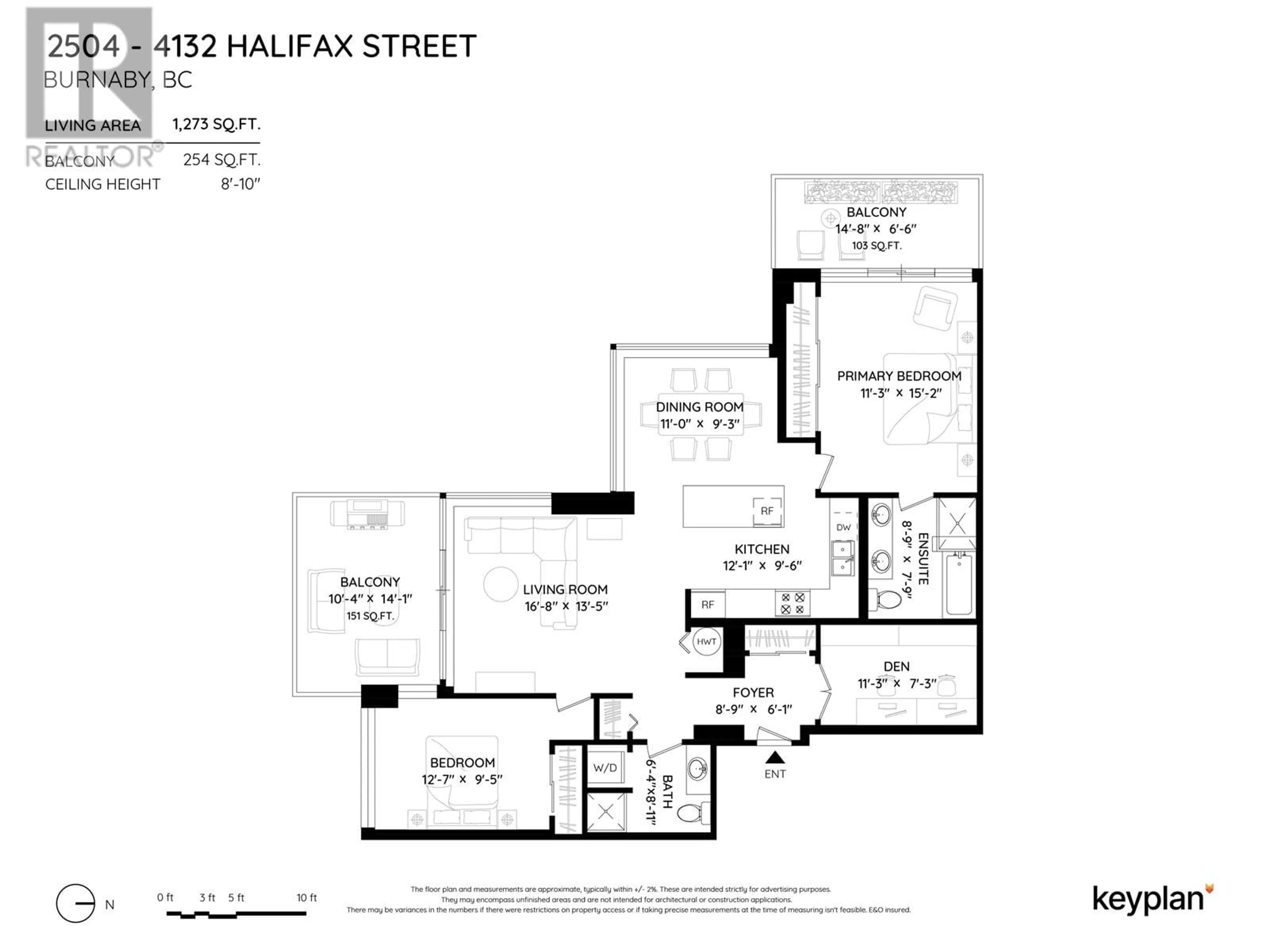 Floor plan for 2504 4132 HALIFAX STREET, Burnaby British Columbia V5C6V1