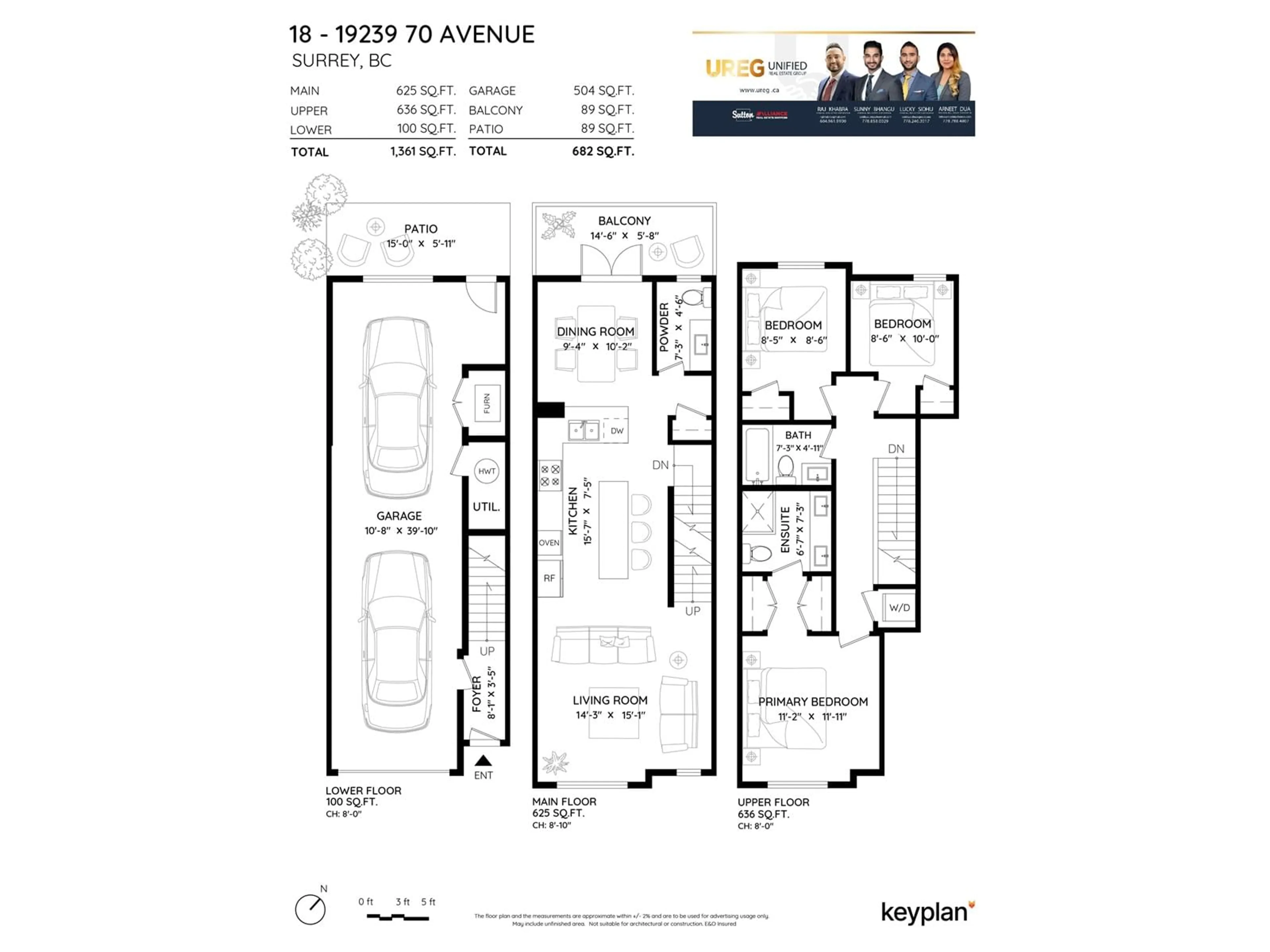 Floor plan for 18 19239 70 AVENUE, Surrey British Columbia V3S6S8