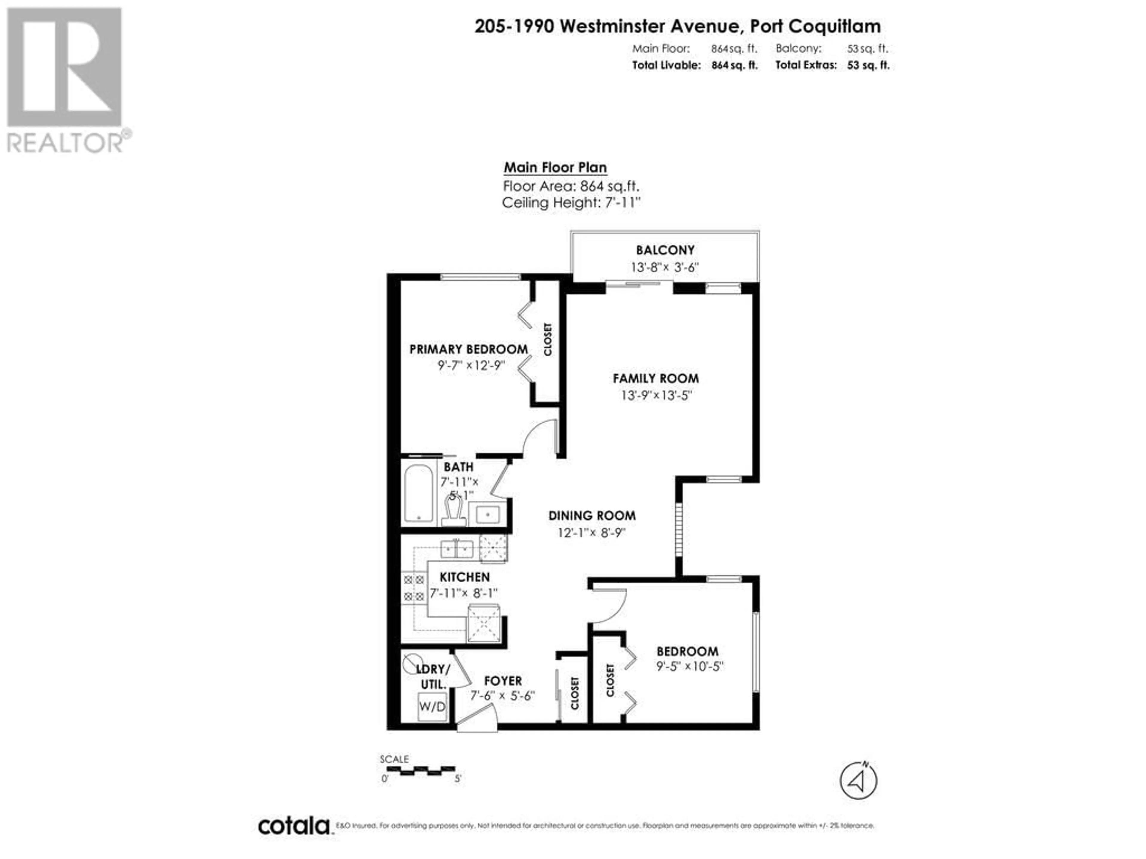 Floor plan for 205 1990 WESTMINSTER AVENUE, Port Coquitlam British Columbia V3B1E8