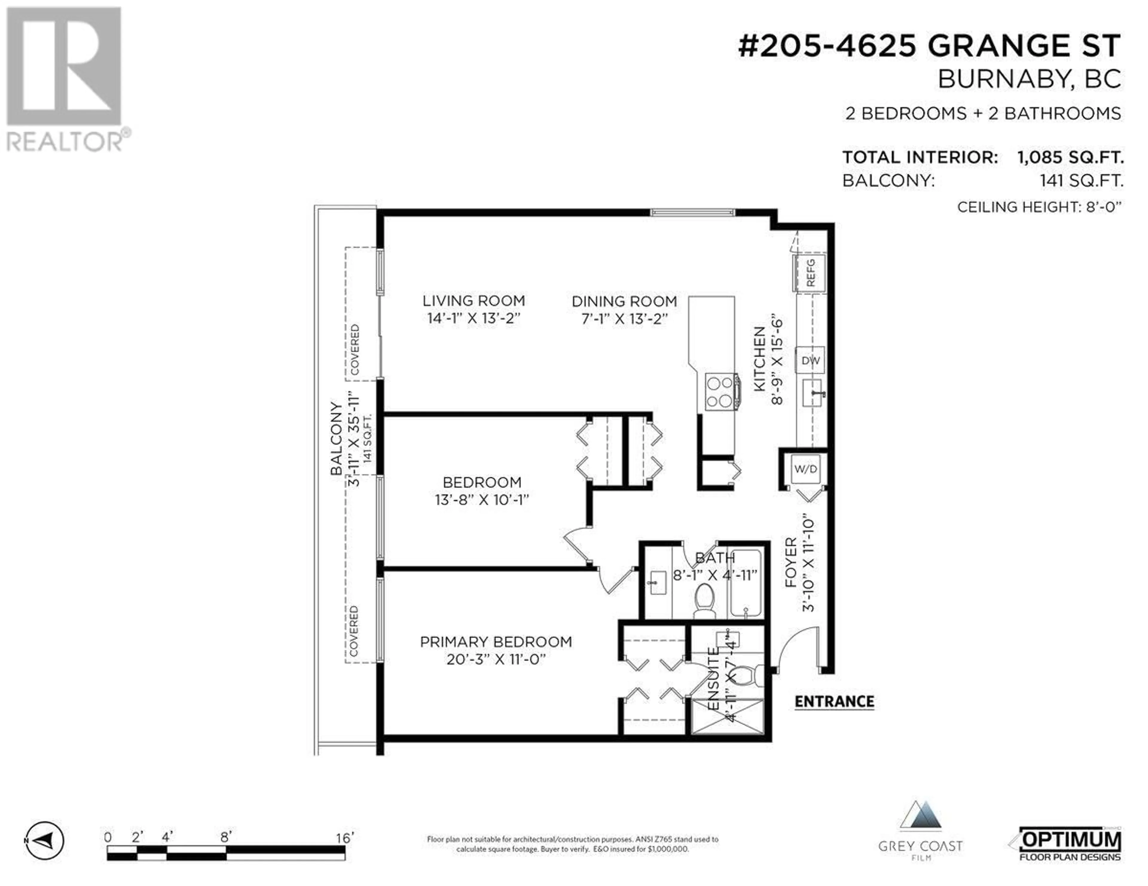 Floor plan for 205 4625 GRANGE STREET, Burnaby British Columbia V5H1R1