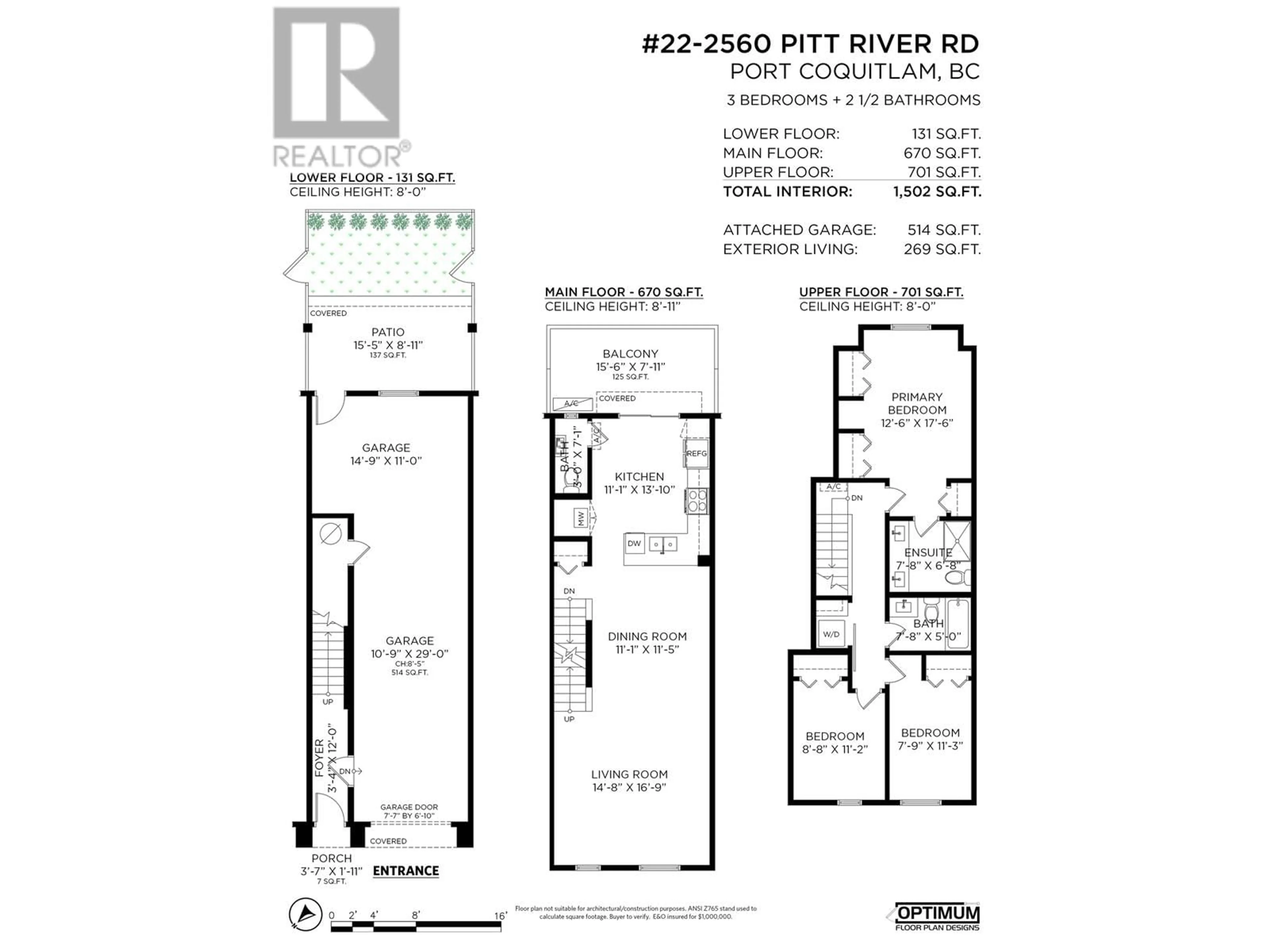 Floor plan for 22 2560 PITT RIVER ROAD, Port Coquitlam British Columbia V3C0G6