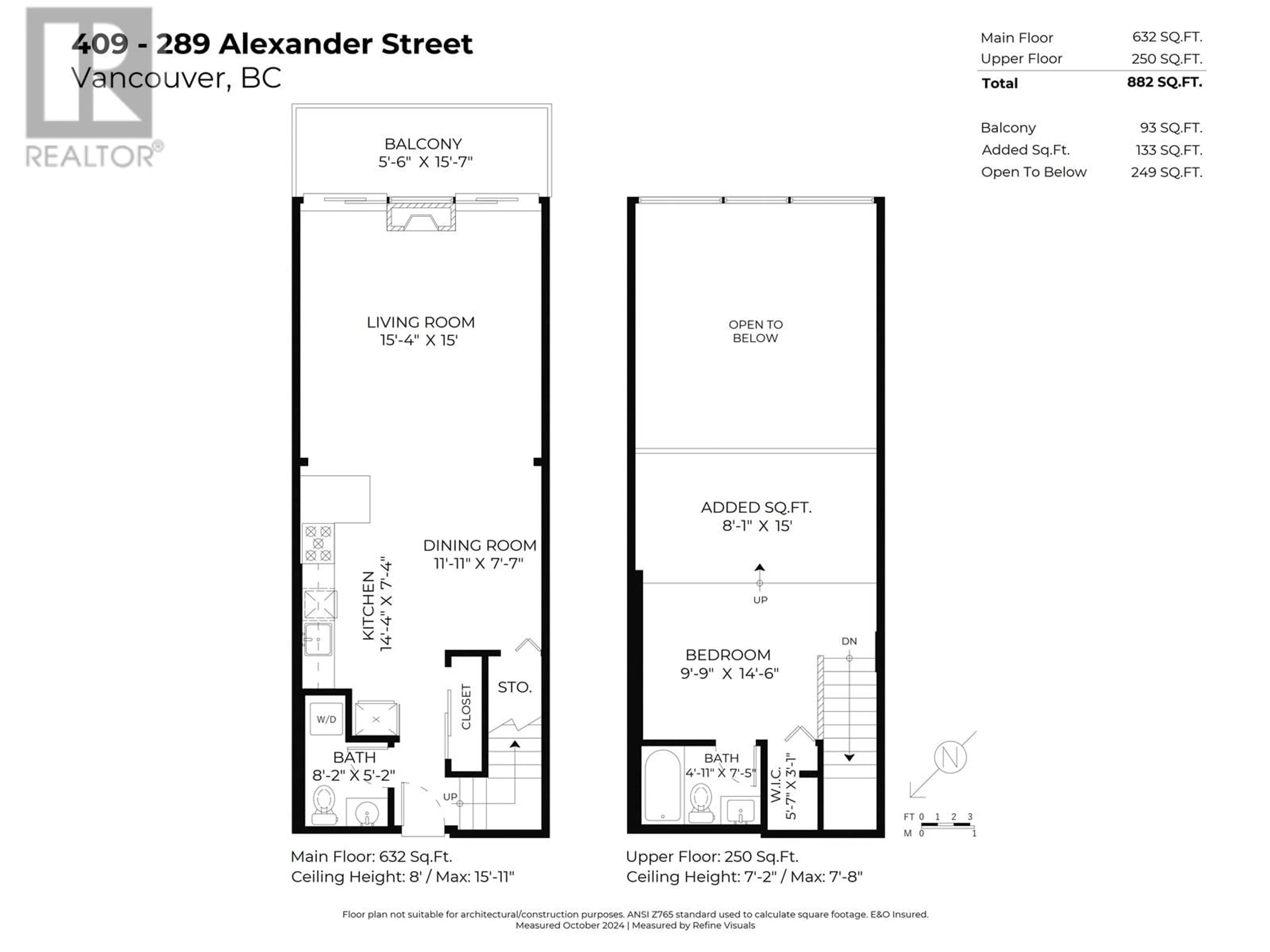 Floor plan for 409 289 ALEXANDER STREET, Vancouver British Columbia V6A4H6