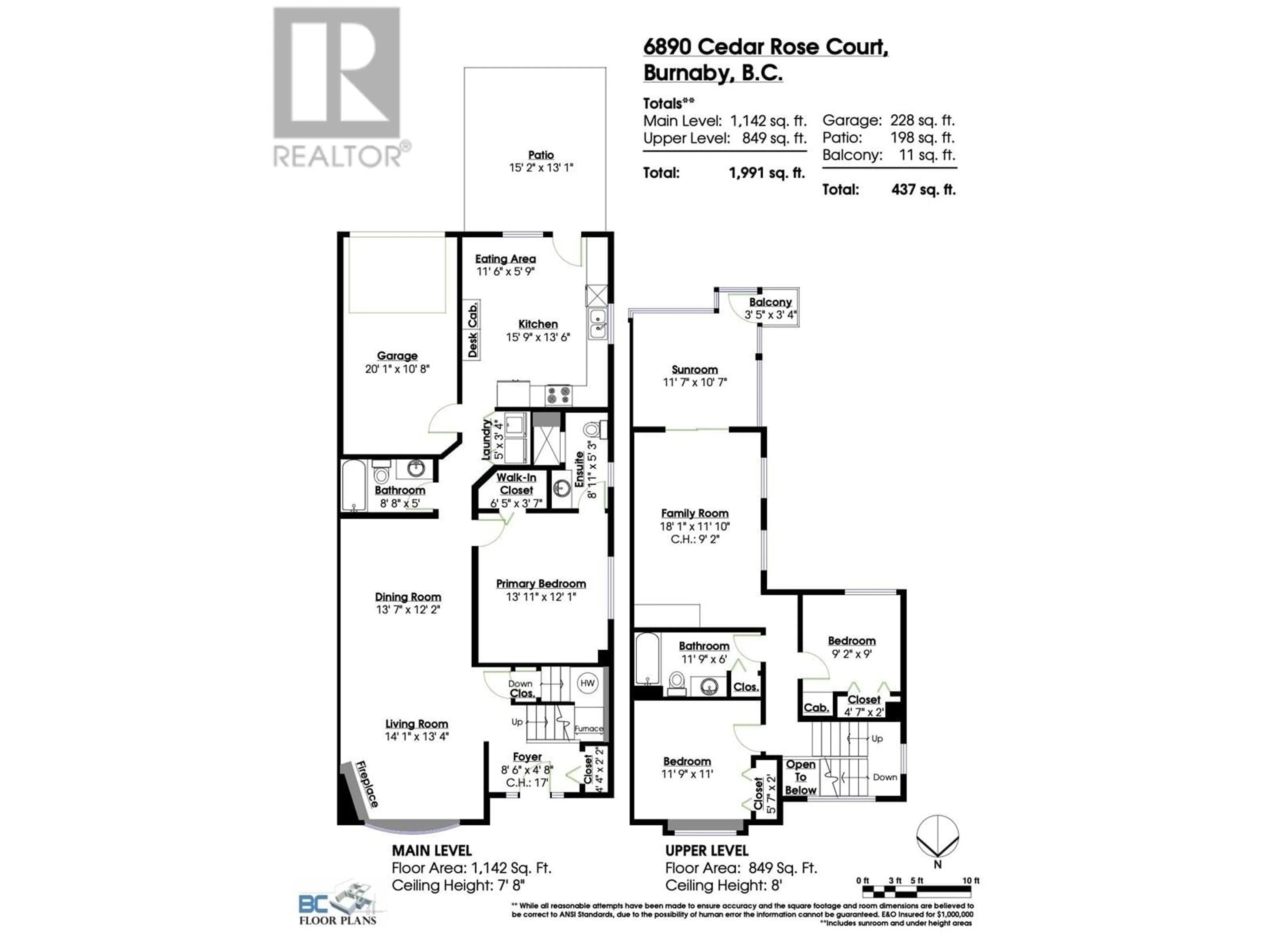 Floor plan for 6890 CEDAR ROSE COURT, Burnaby British Columbia V5J5J7