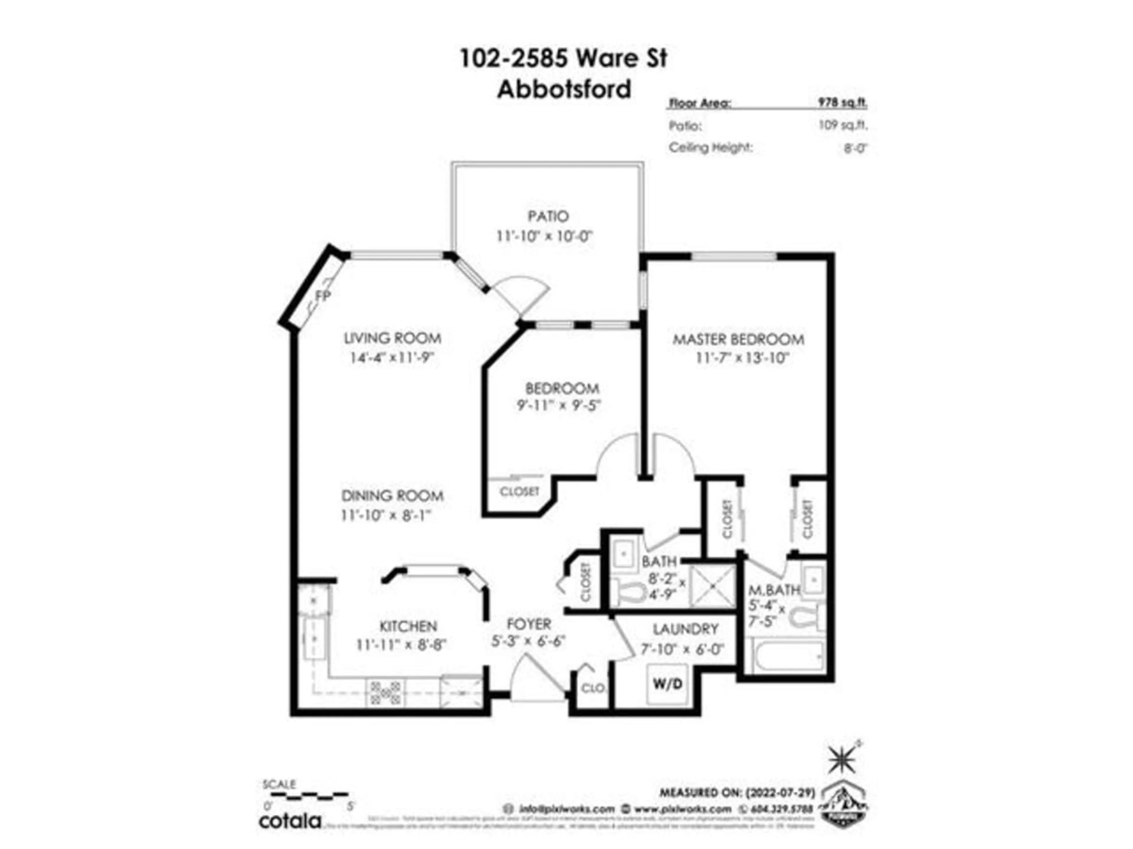 Floor plan for 102 2585 WARE STREET, Abbotsford British Columbia V2S3E2