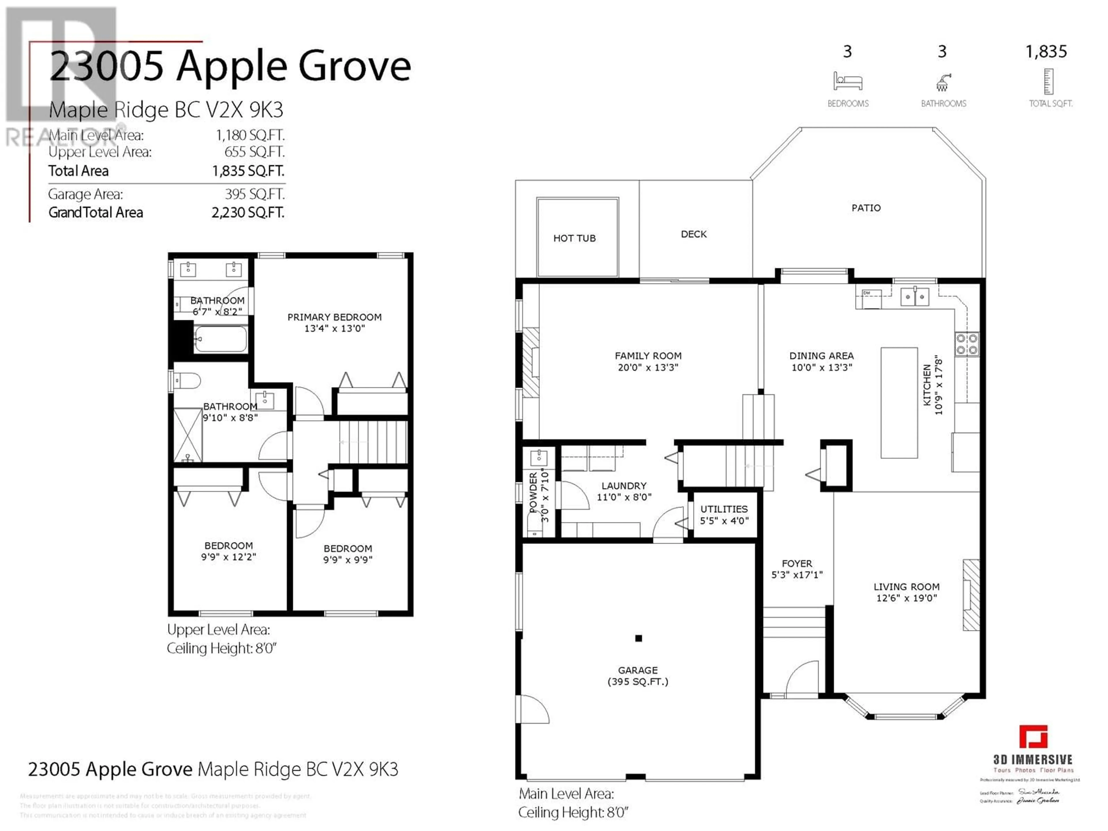 Floor plan for 23005 APPLE GROVE, Maple Ridge British Columbia V2X9K3