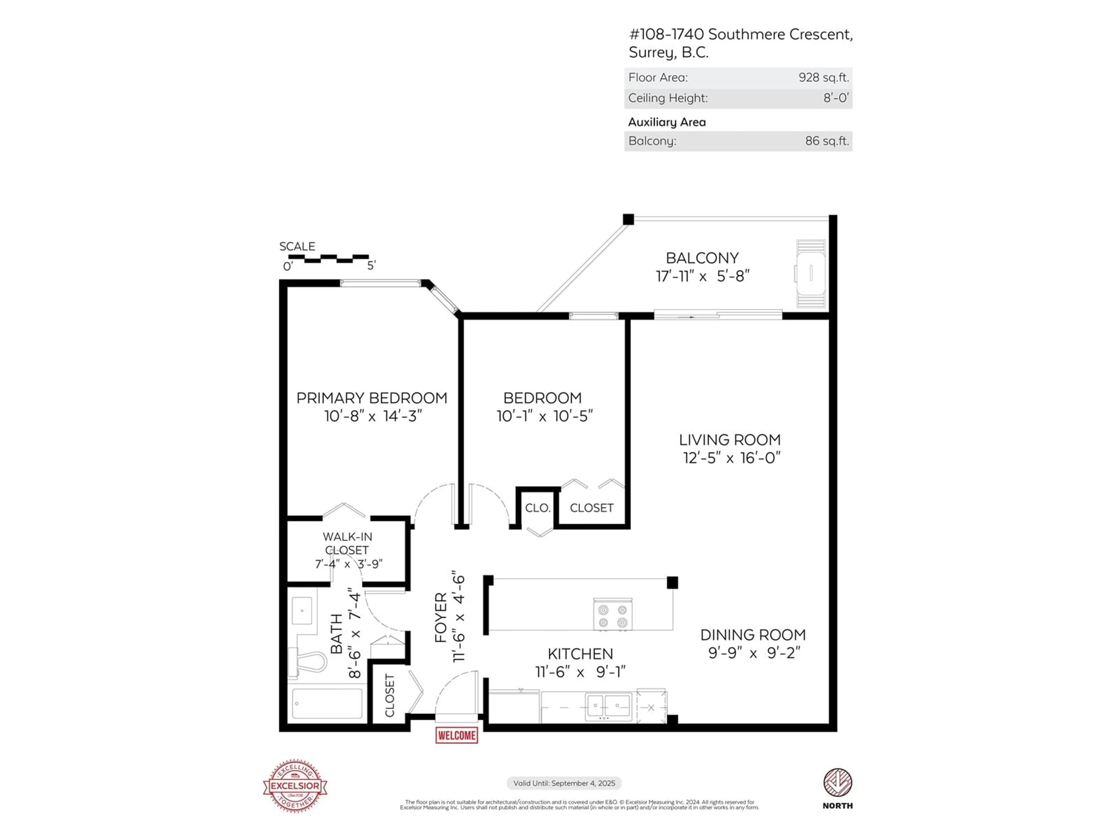 Floor plan for 108 1740 SOUTHMERE CRESCENT, Surrey British Columbia V4A6E4