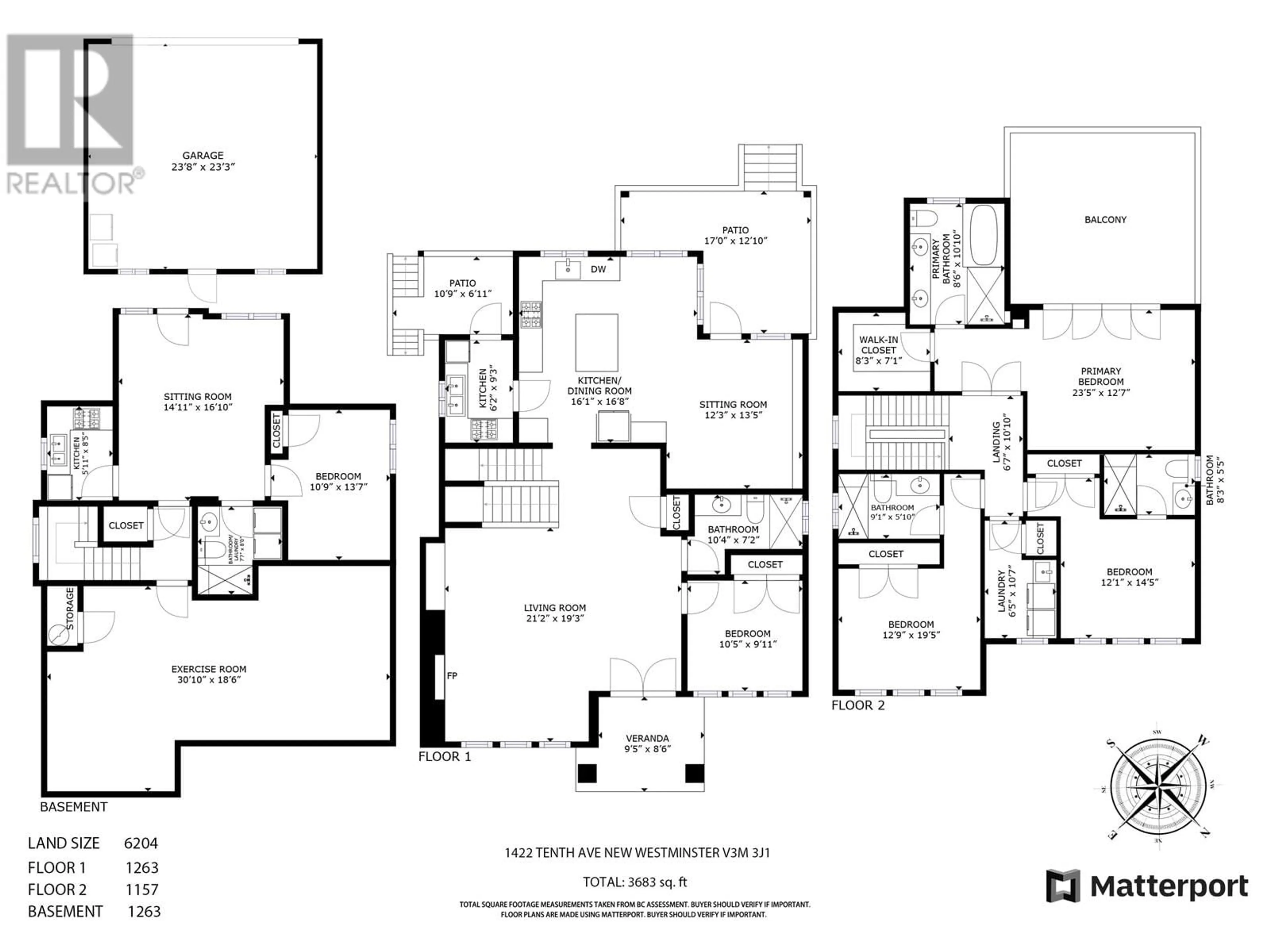 Floor plan for 1422 TENTH AVENUE, New Westminster British Columbia V3M3J1