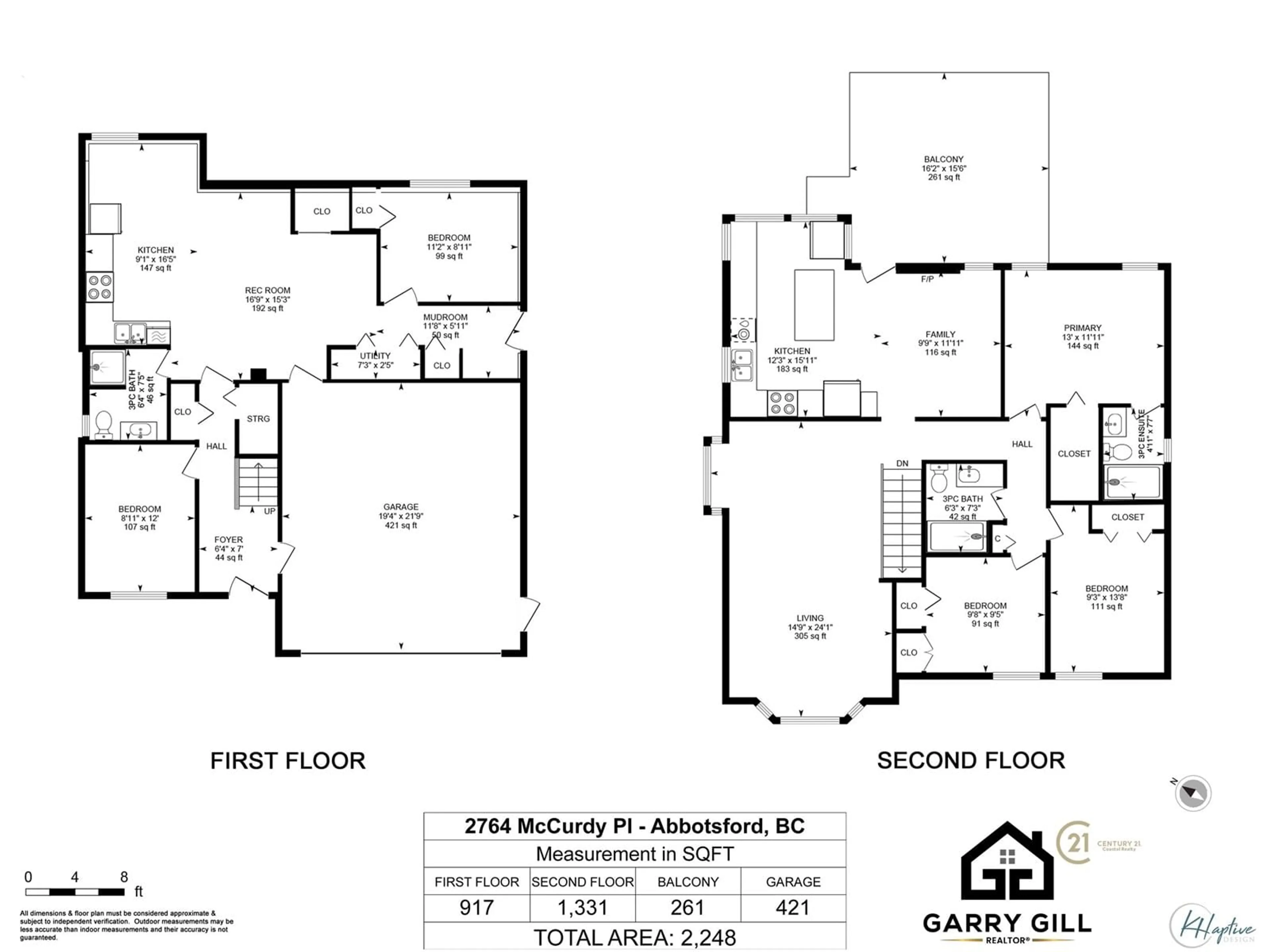 Floor plan for 2764 MCCURDY PLACE, Abbotsford British Columbia V2T5L2