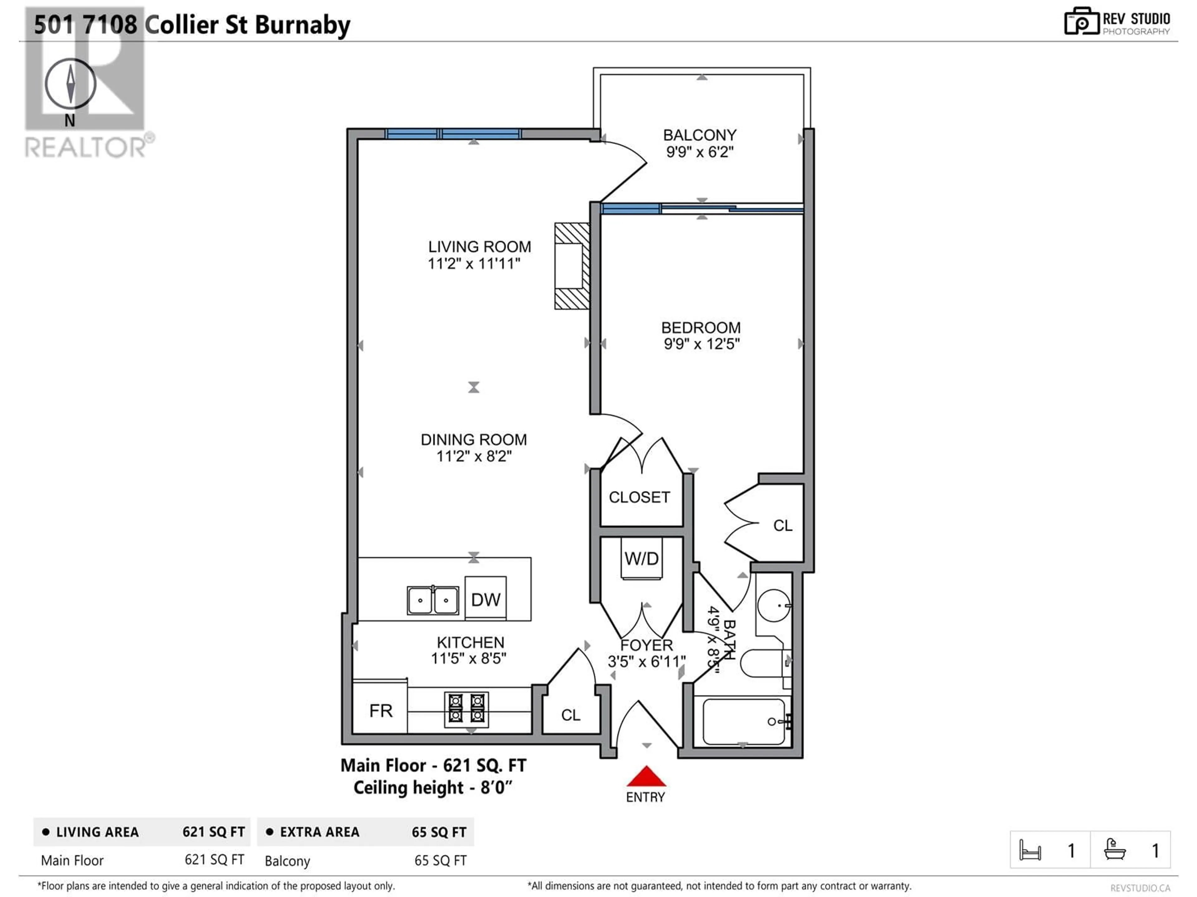 Floor plan for 501 7108 COLLIER STREET, Burnaby British Columbia V5E0A1