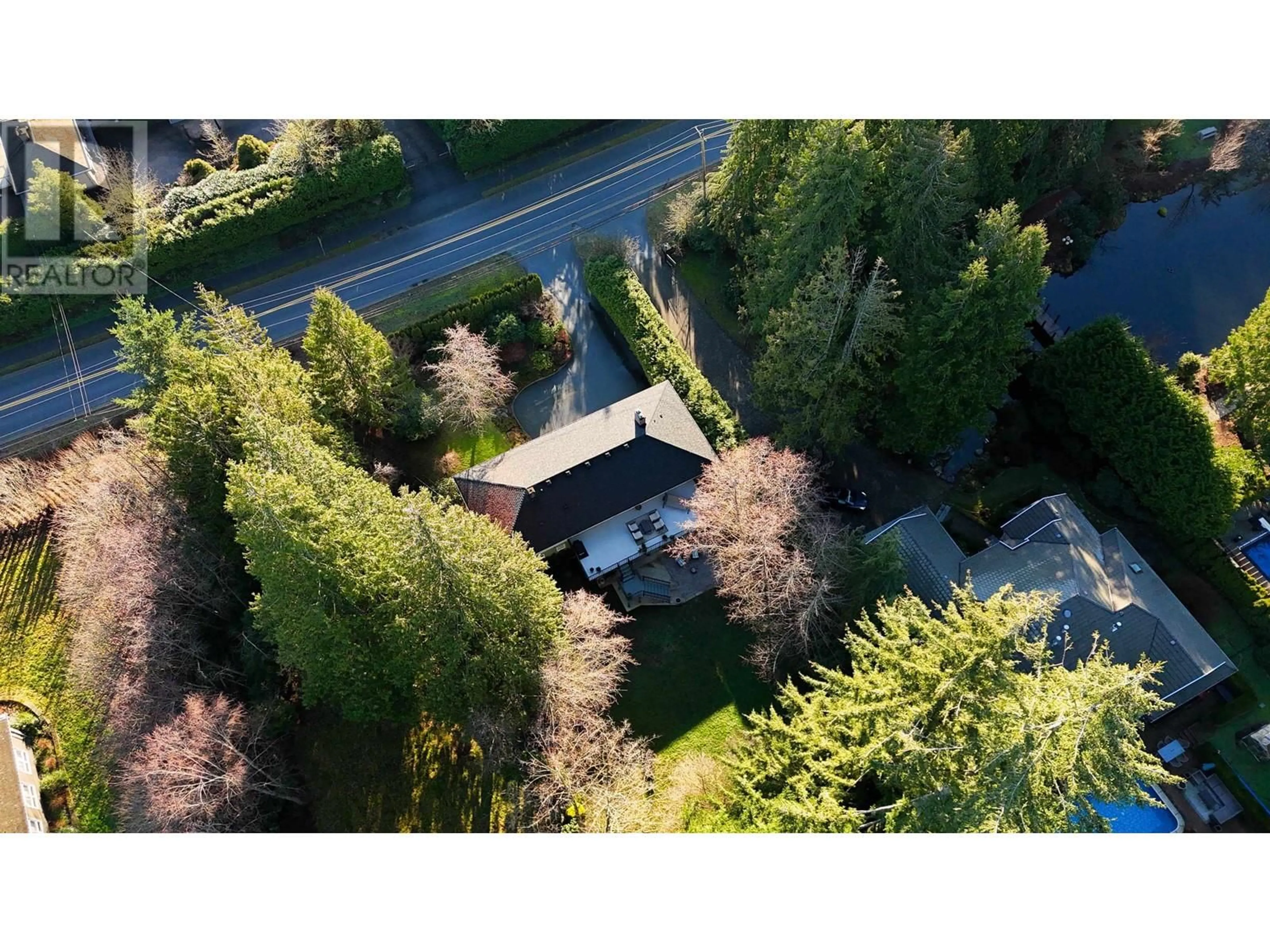 A pic from outside/outdoor area/front of a property/back of a property/a pic from drone, forest/trees view for 2519 EAST ROAD, Anmore British Columbia V3H5G9