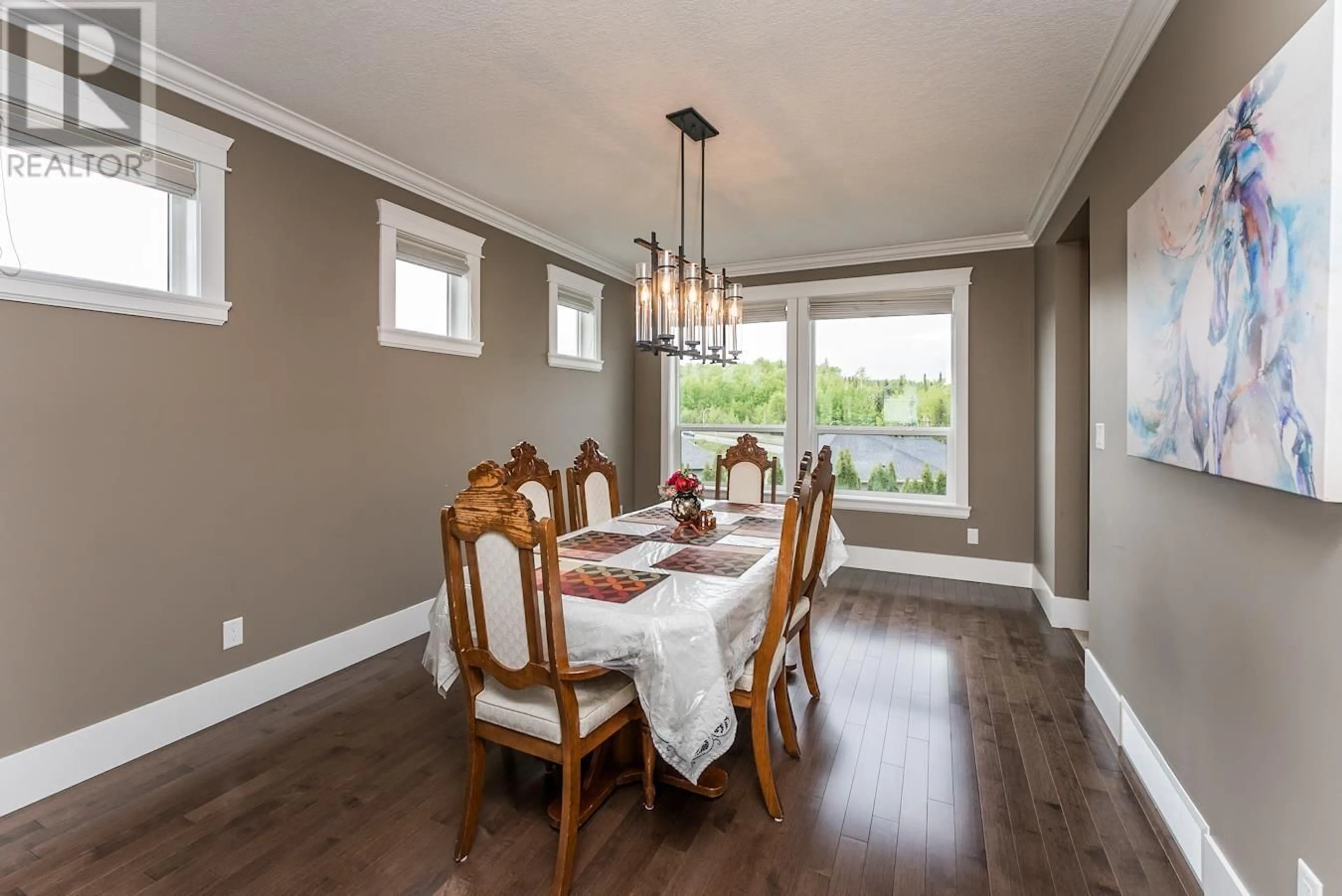 Dining room, wood/laminate floor for 1212 ORIZABA COURT, Prince George British Columbia V2N0B7