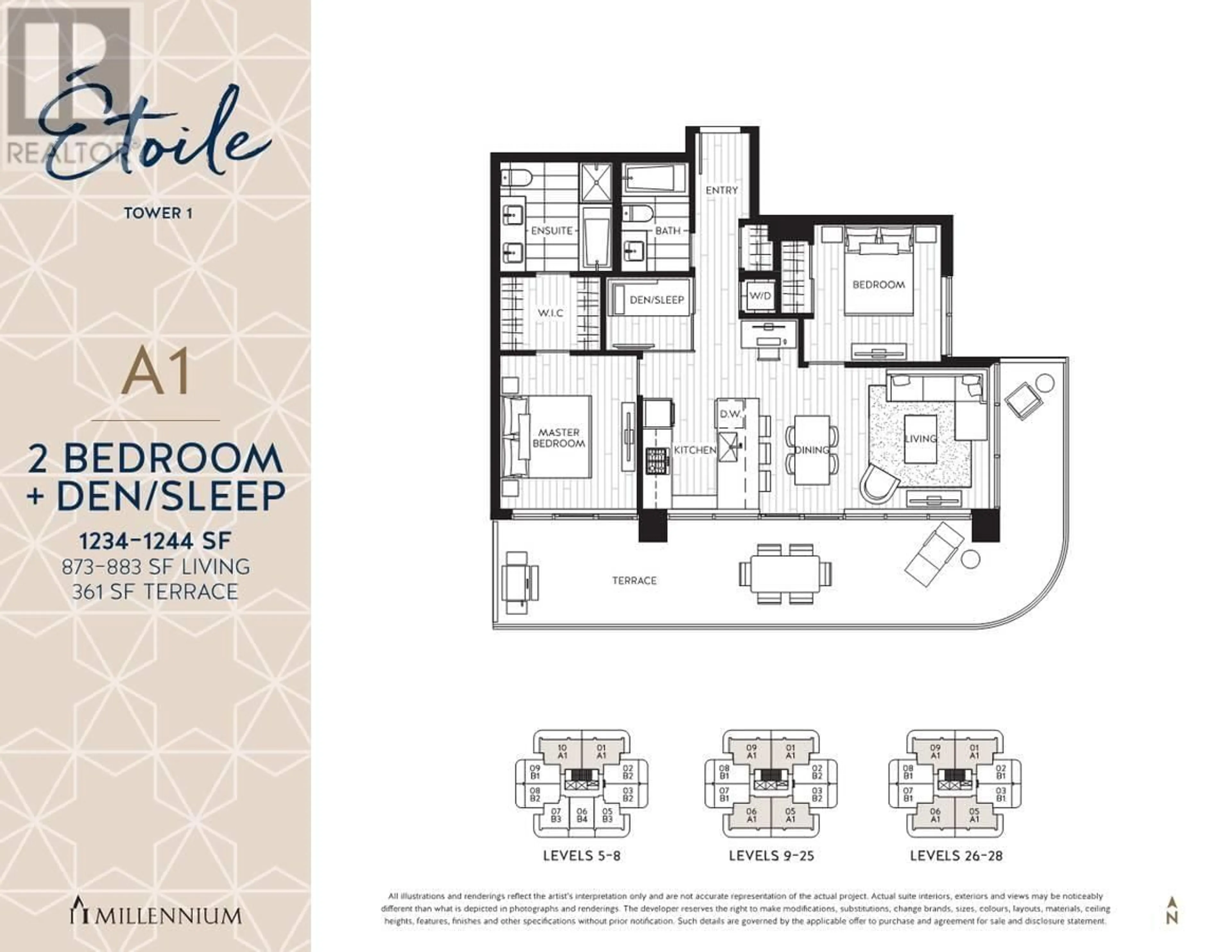 Floor plan for 1501 5333 GORING STREET, Burnaby British Columbia V5B3A2