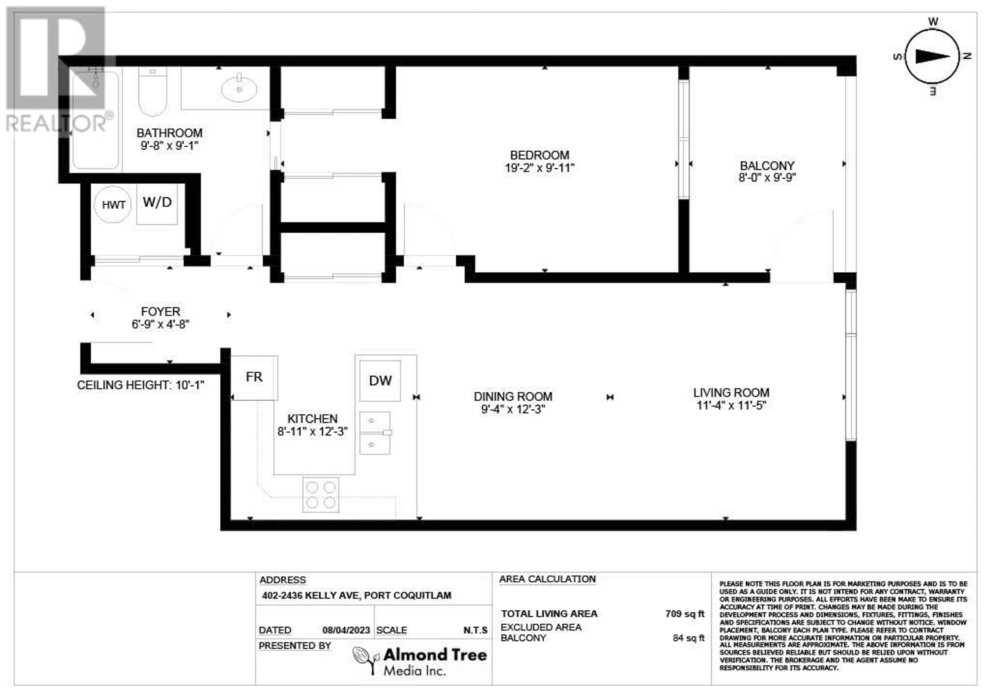 Floor plan for 402 2436 KELLY AVENUE, Port Coquitlam British Columbia V3C1Y4