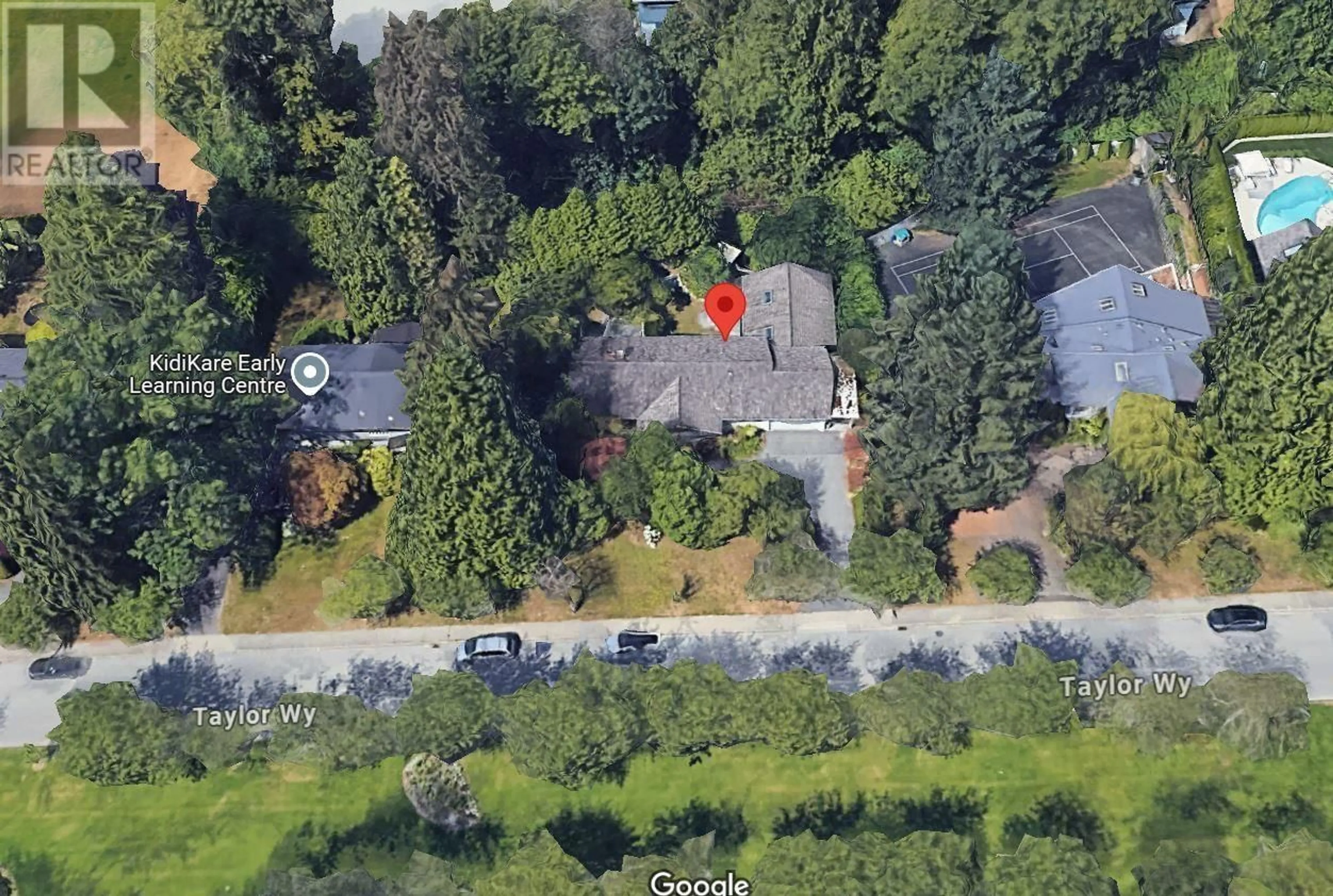 A pic from outside/outdoor area/front of a property/back of a property/a pic from drone, street for 1645 TAYLOR WAY, West Vancouver British Columbia V7S1N5