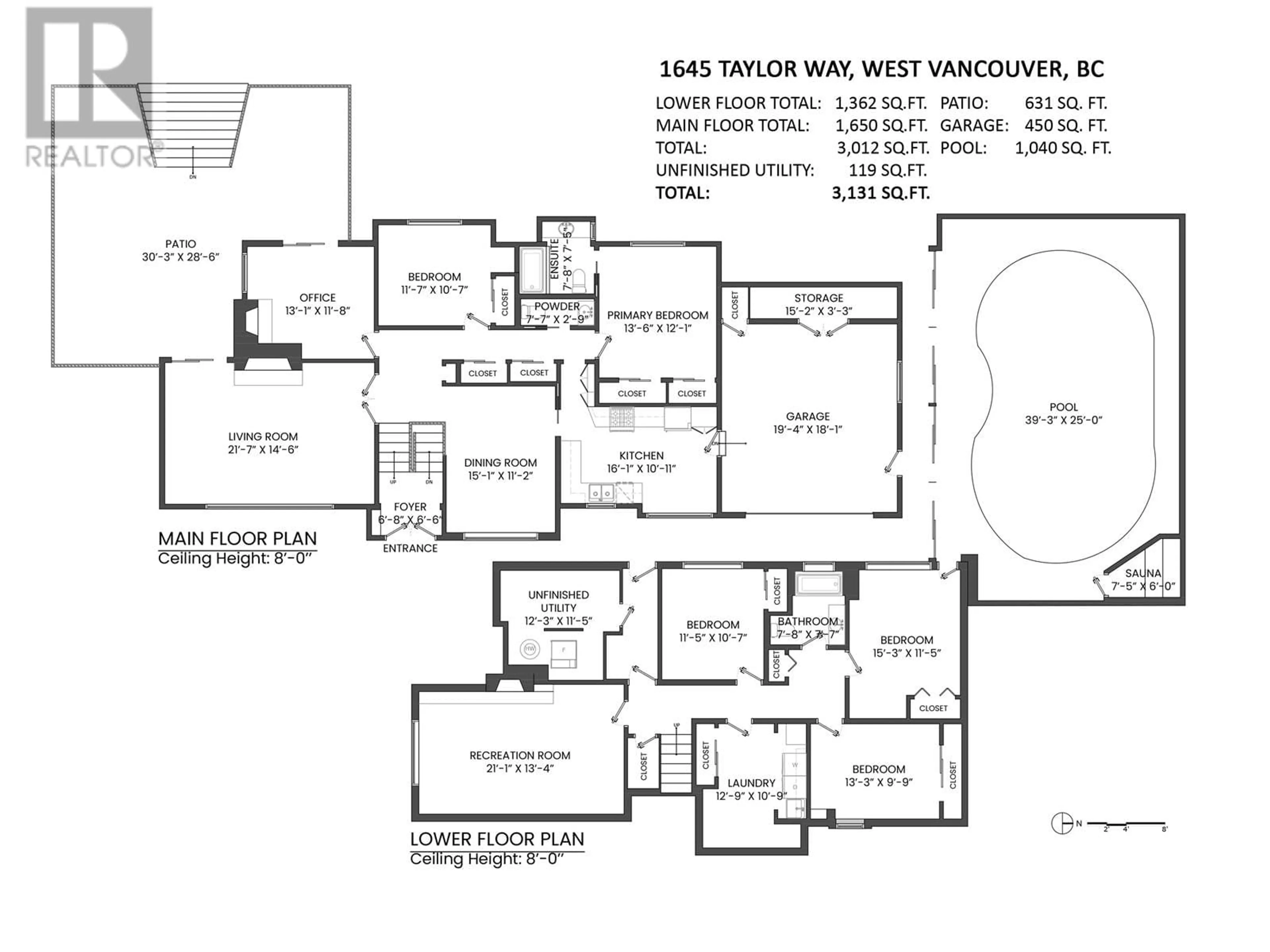 Floor plan for 1645 TAYLOR WAY, West Vancouver British Columbia V7S1N5