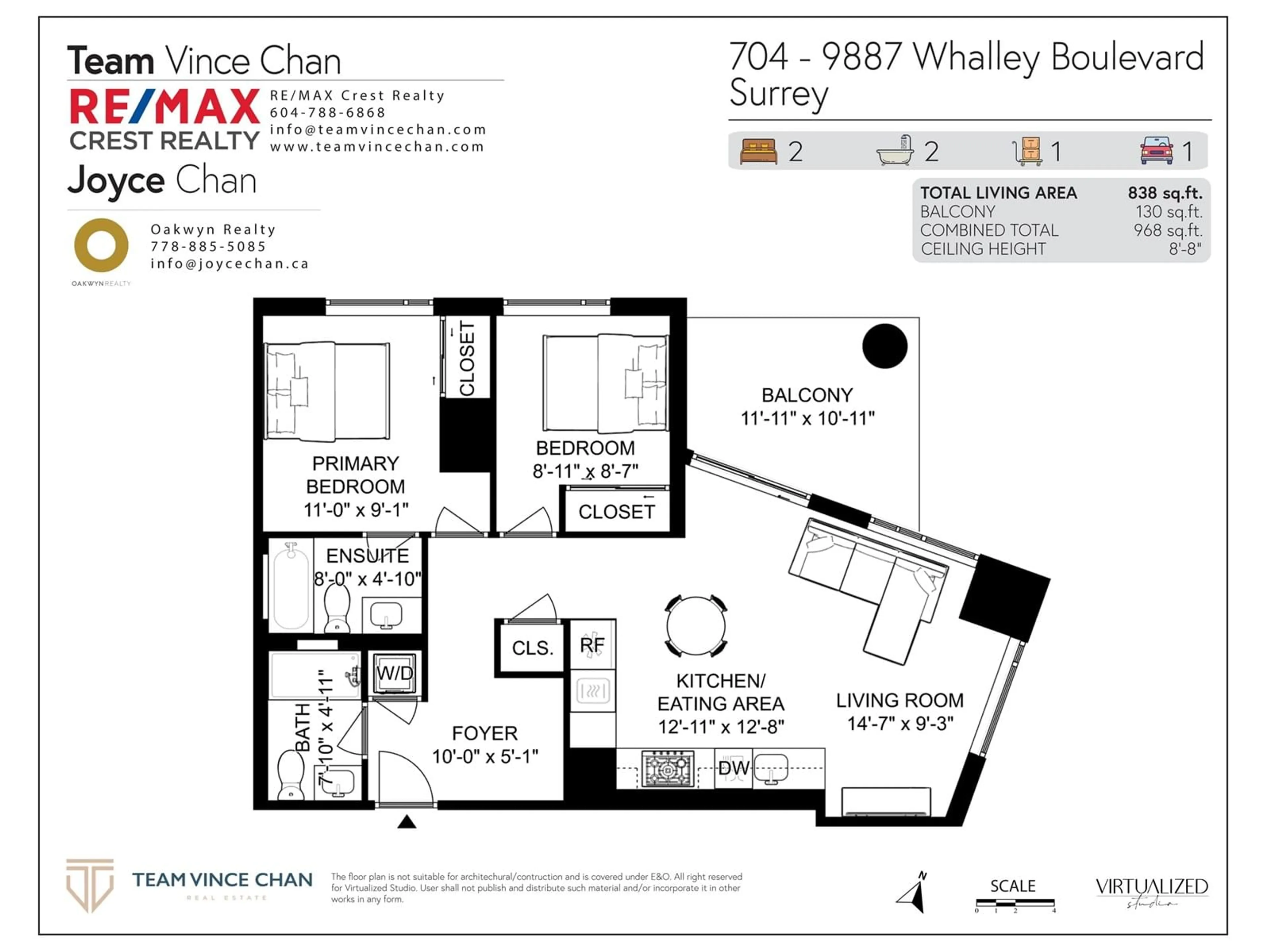 Floor plan for 704 9887 WHALLEY BOULEVARD, Surrey British Columbia V3T0P4