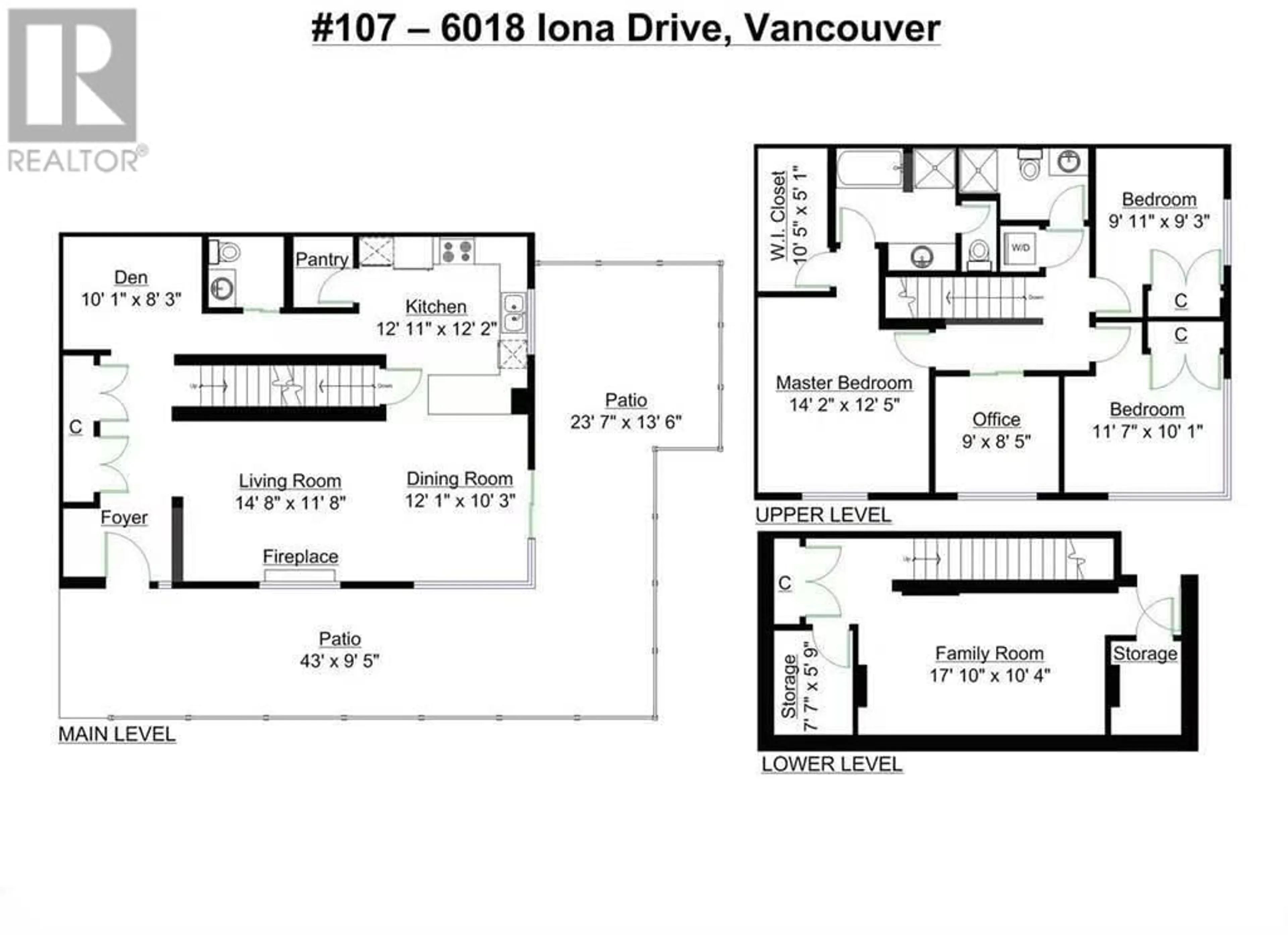 Floor plan for 107 6018 IONA DRIVE, Vancouver British Columbia V6T2L1